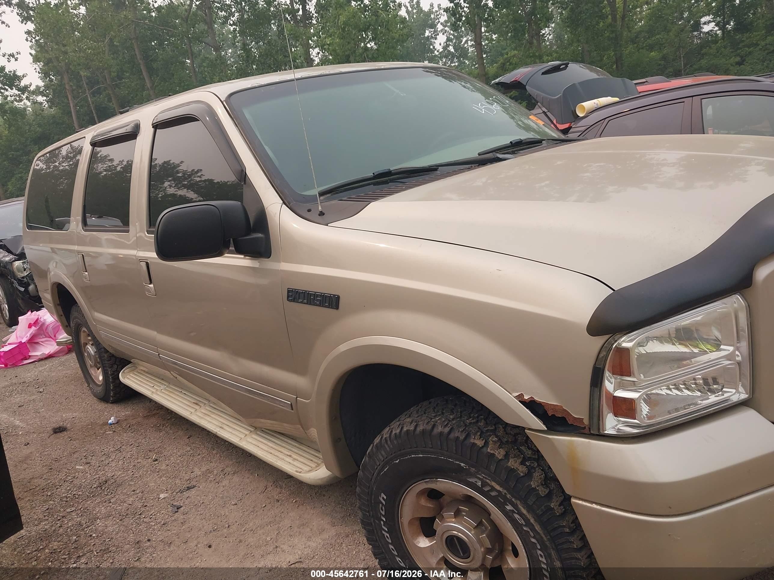 2005 Ford Excursion Limited Beige vin: 1FMNU43S55EC16964
