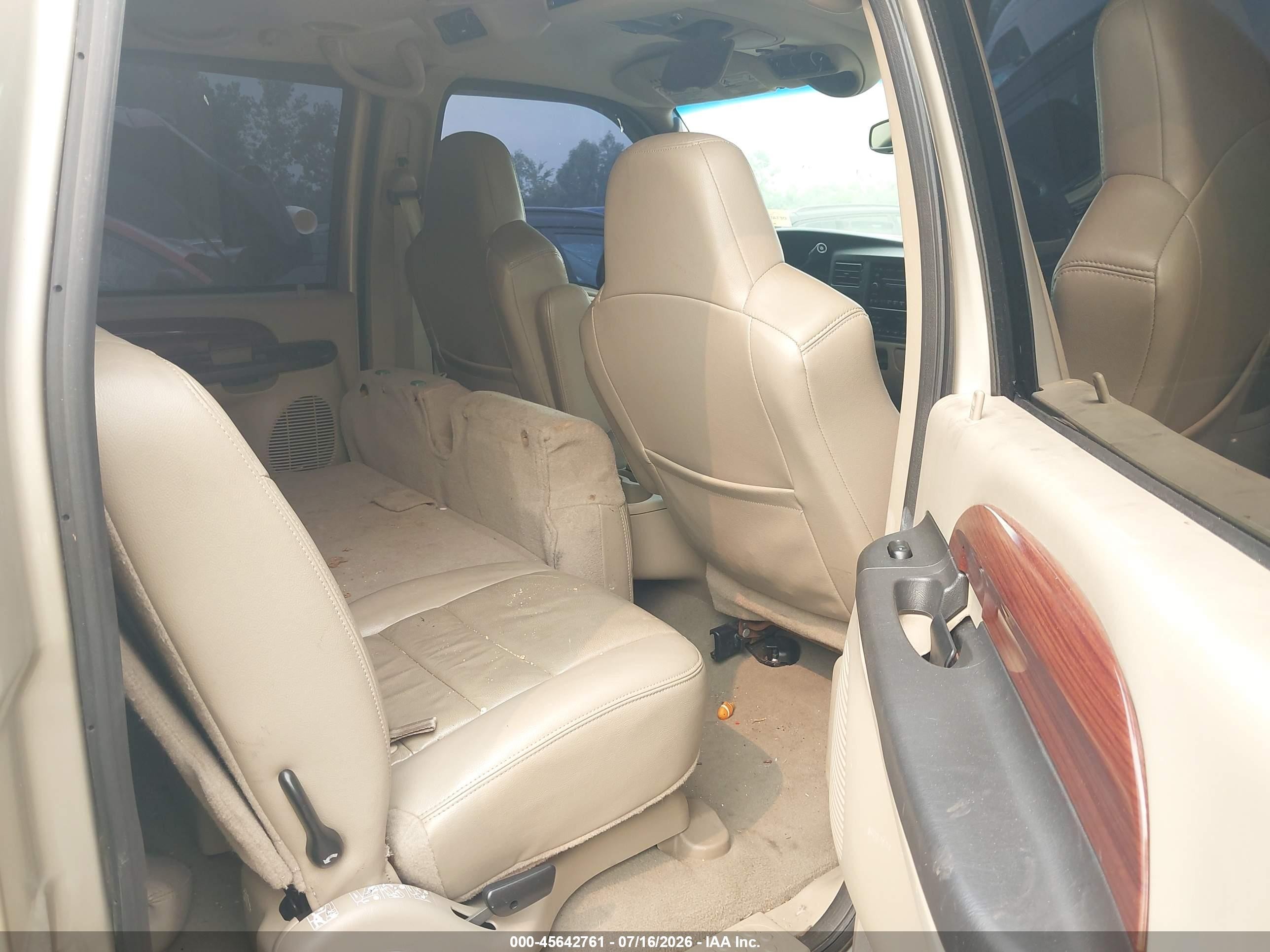2005 Ford Excursion Limited Beige vin: 1FMNU43S55EC16964