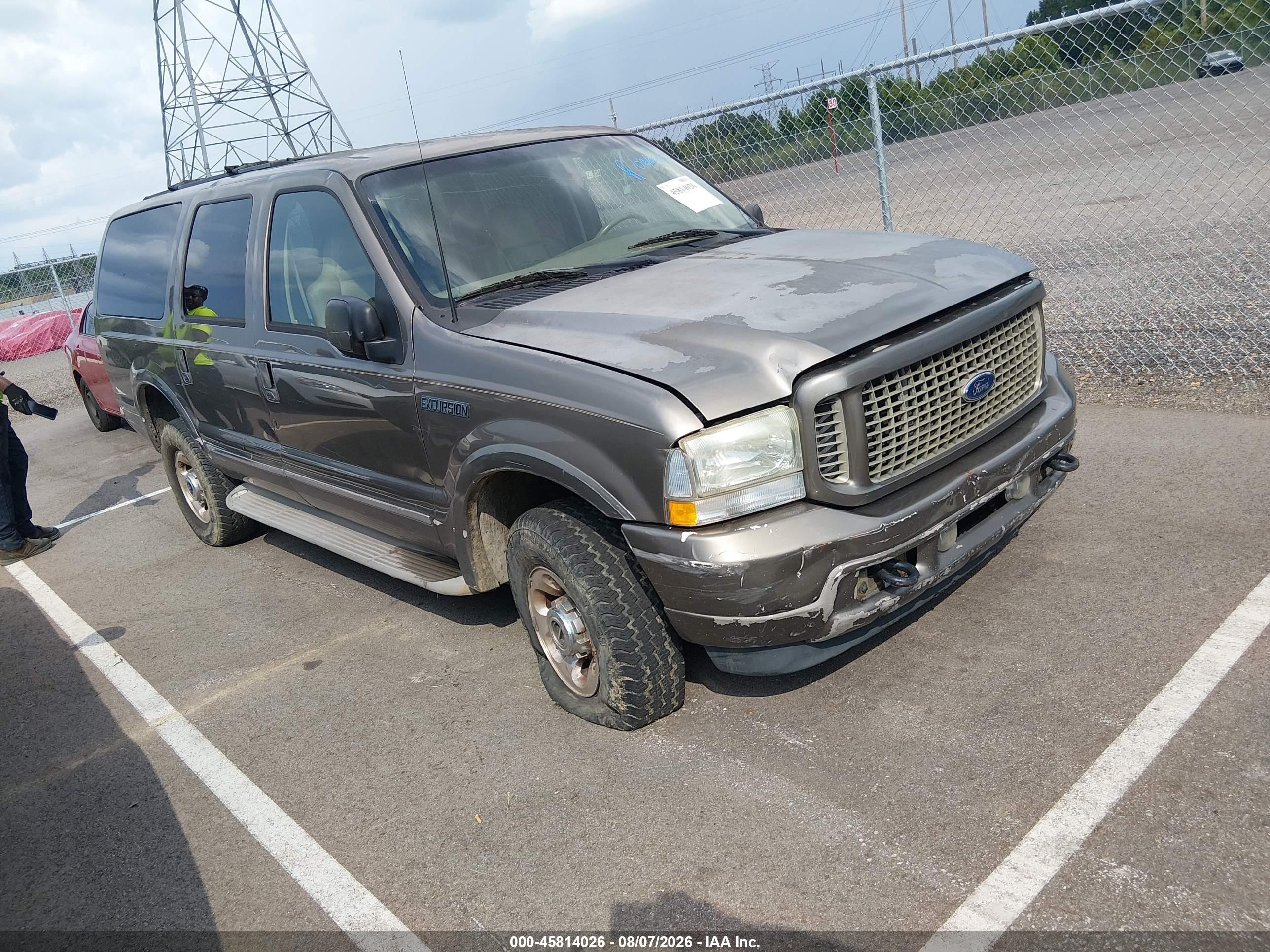 2003 Ford Excursion Limited Серый vin: 1FMNU43S63EC17716