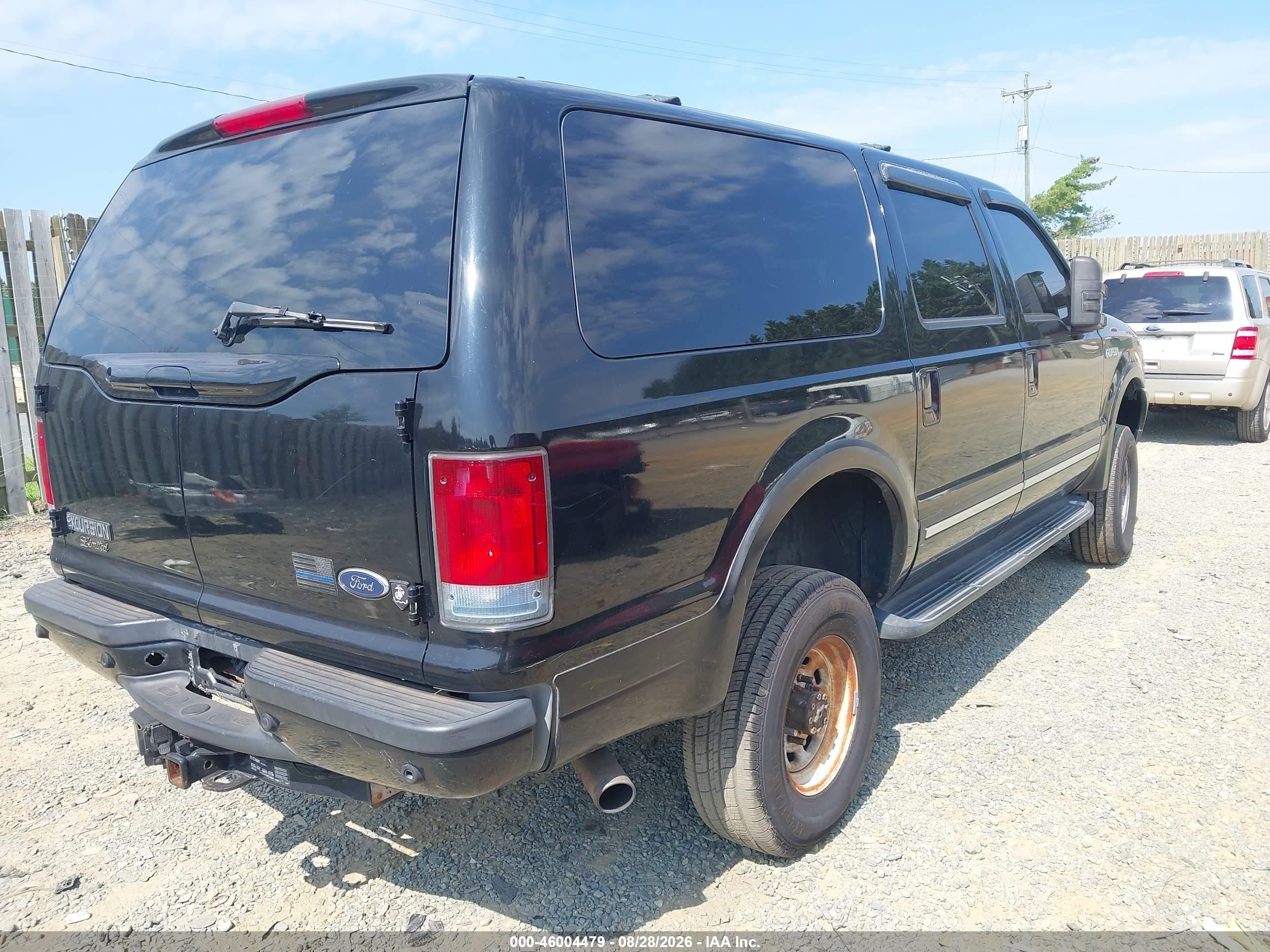 2003 Ford Excursion Limited Black vin: 1FMNU43S83EB12434