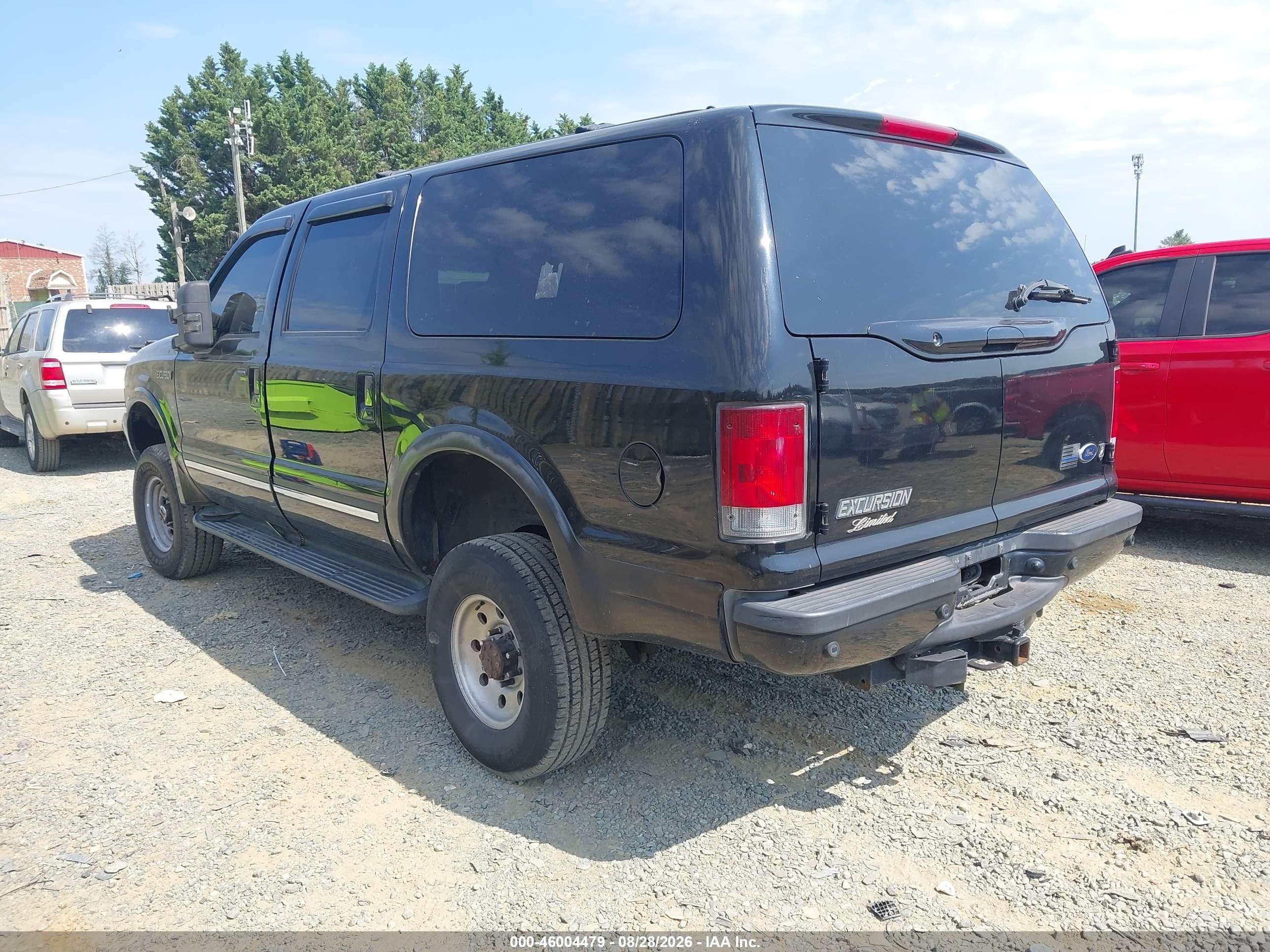 2003 Ford Excursion Limited Black vin: 1FMNU43S83EB12434