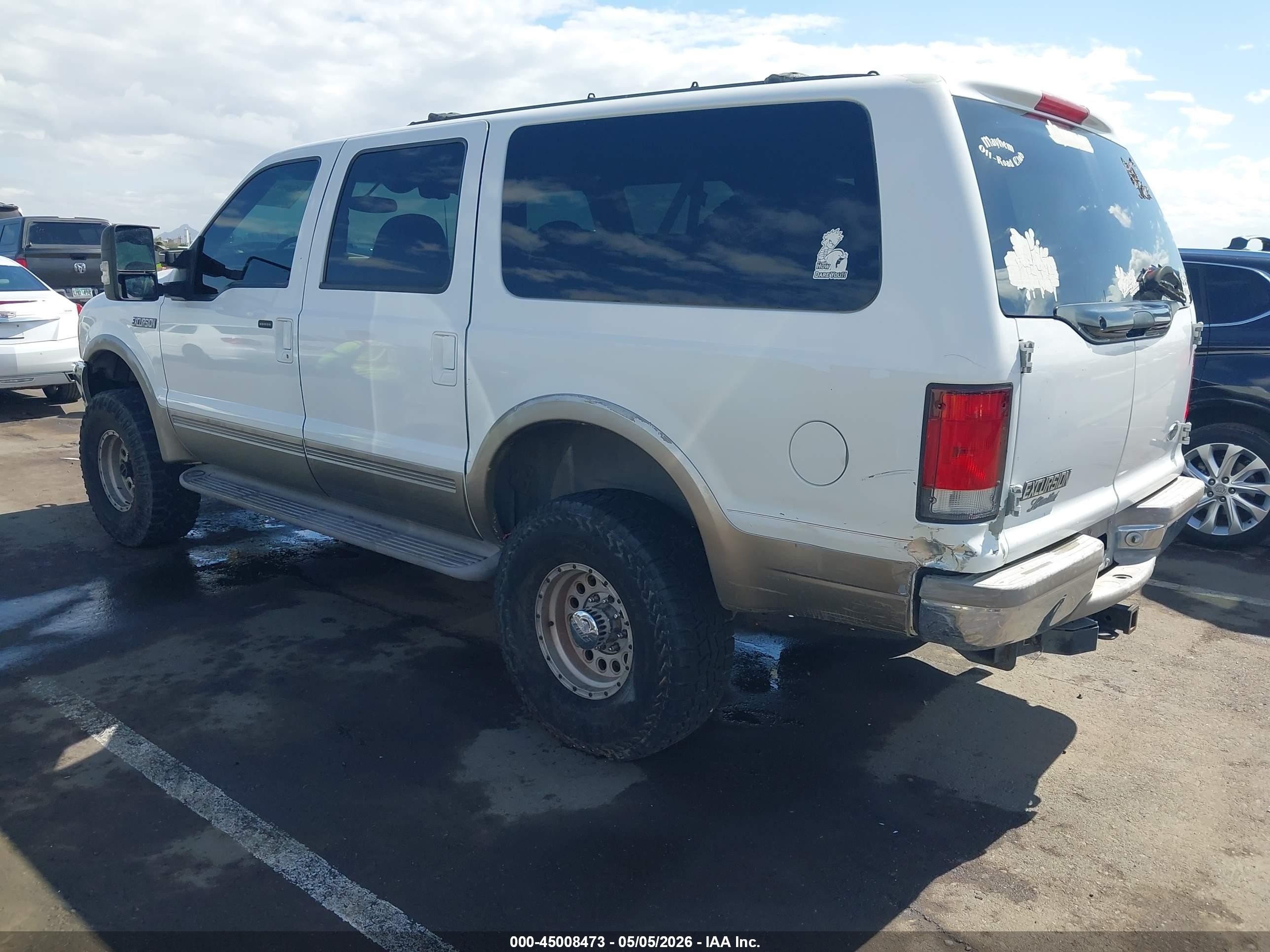 2000 Ford Excursion Limited White vin: 1FMNU43S8YEB00162