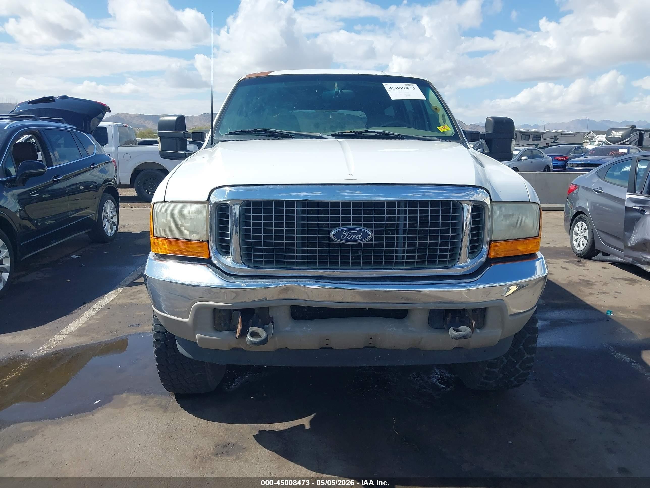 2000 Ford Excursion Limited White vin: 1FMNU43S8YEB00162