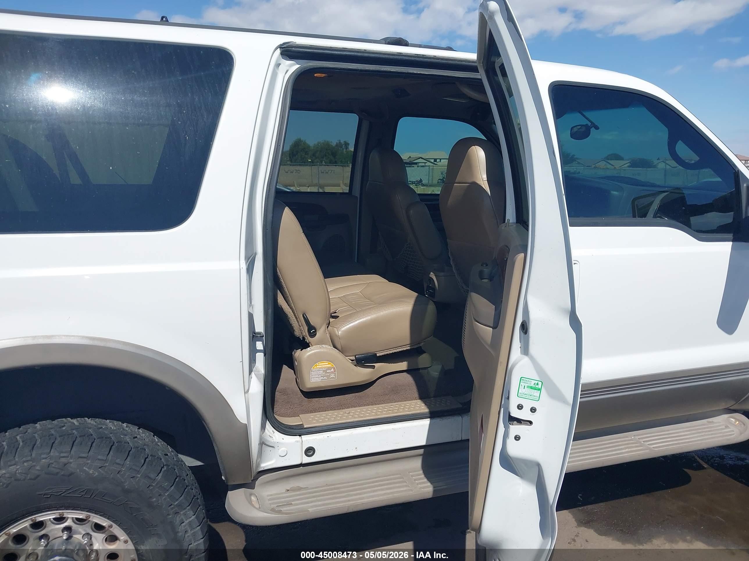 2000 Ford Excursion Limited White vin: 1FMNU43S8YEB00162