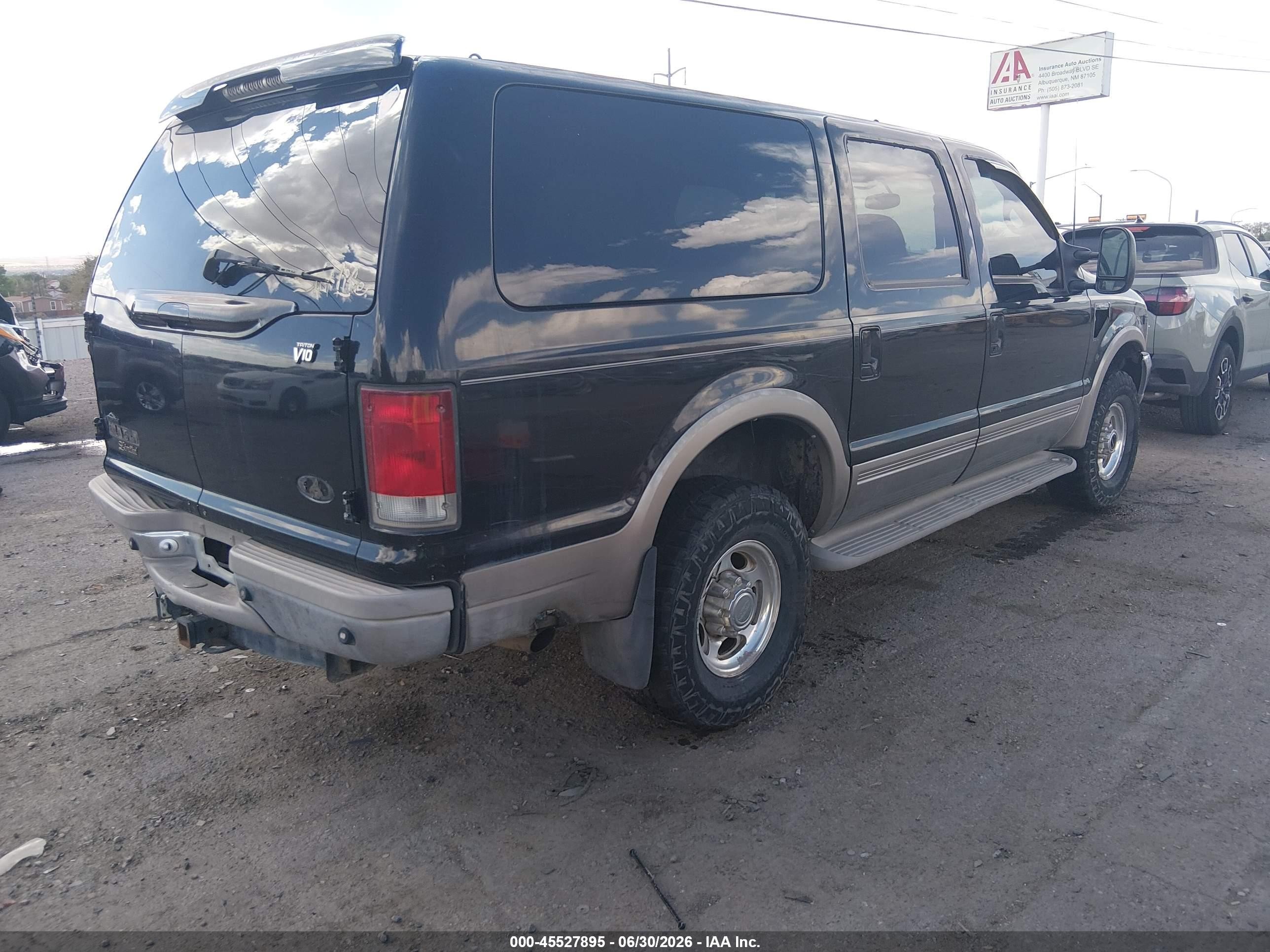 2000 Ford Excursion Limited Black vin: 1FMNU43S8YEC60395