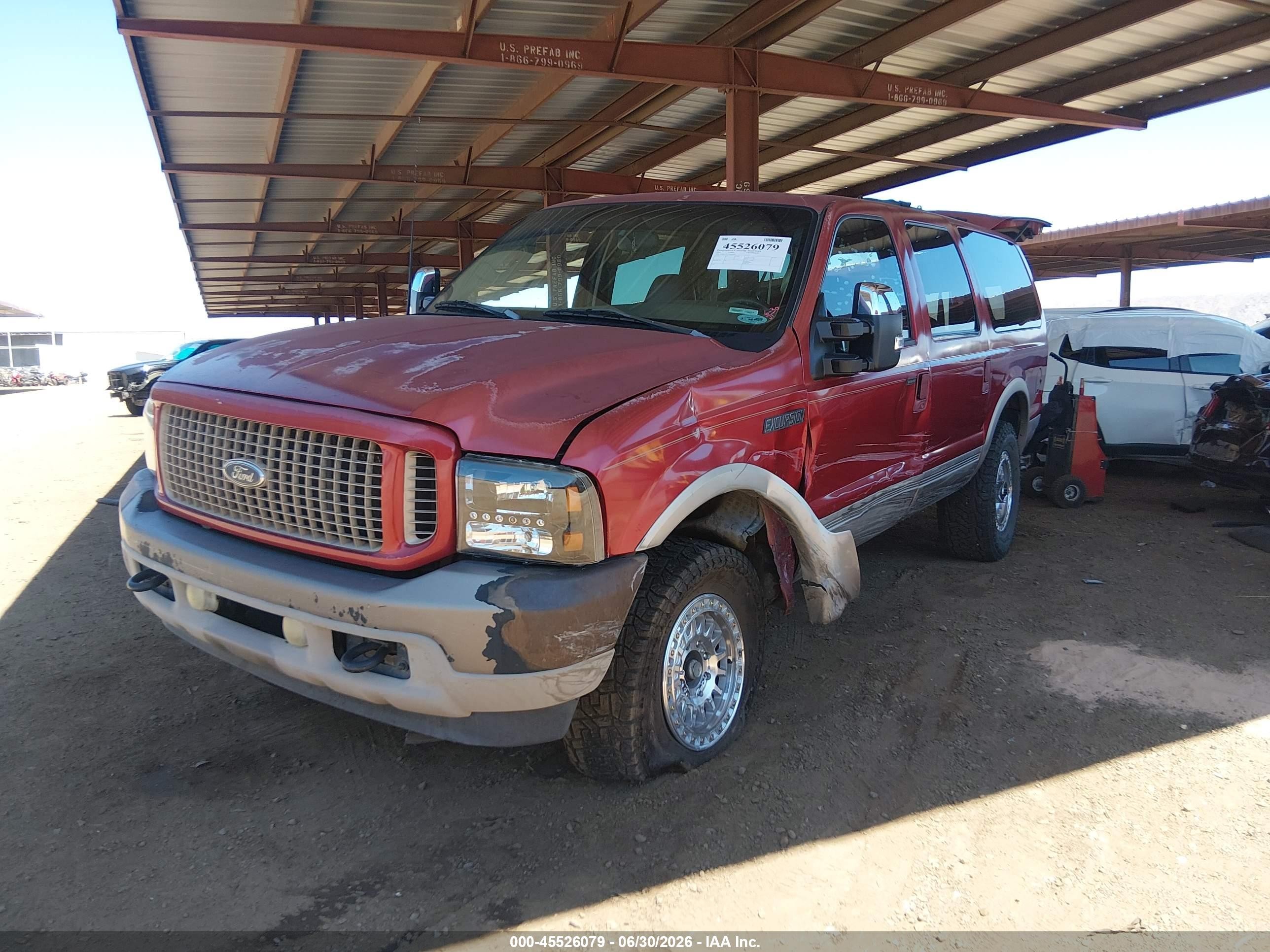 2003 Ford Excursion Eddie Bauer Red vin: 1FMNU44F53EA42442