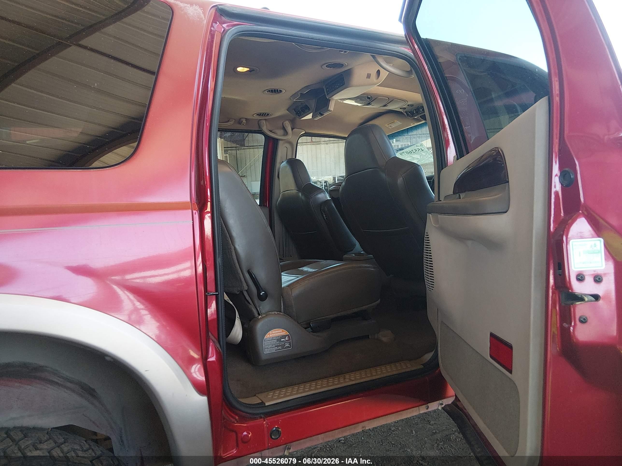 2003 Ford Excursion Eddie Bauer Red vin: 1FMNU44F53EA42442