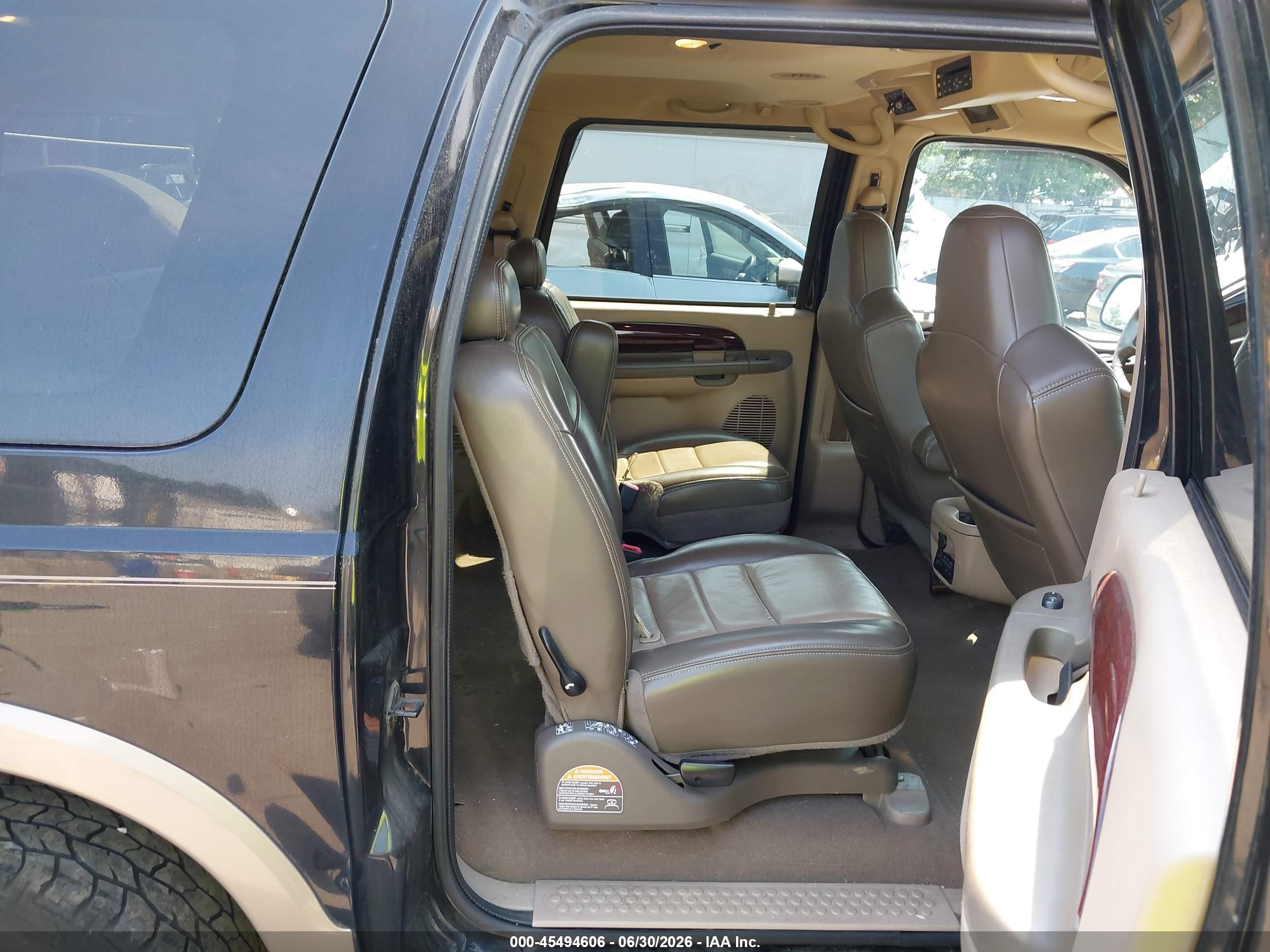 2003 Ford Excursion Eddie Bauer Black vin: 1FMNU44L43EA91718