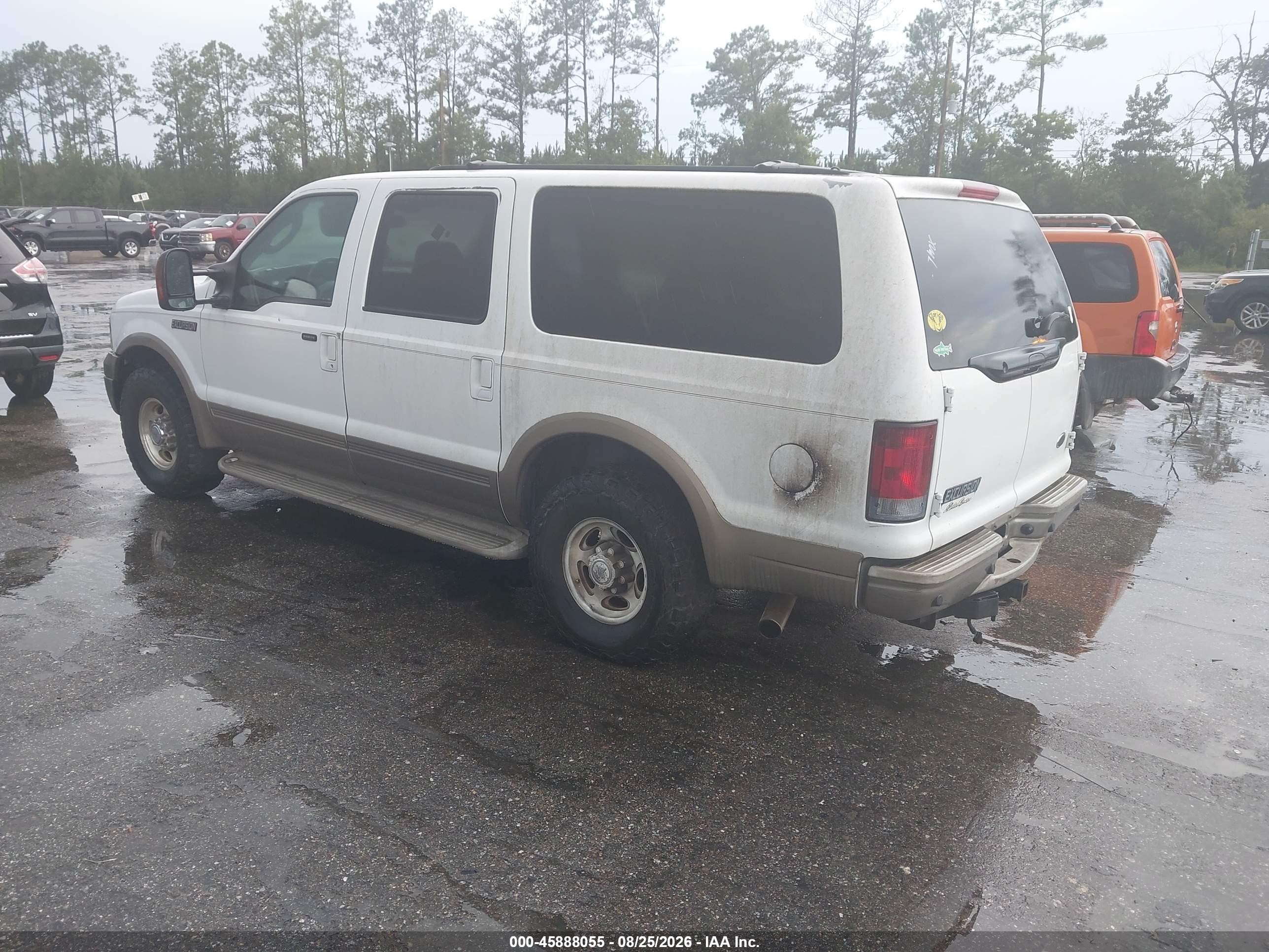 2005 Ford Excursion Eddie Bauer White vin: 1FMNU44L45EB61625