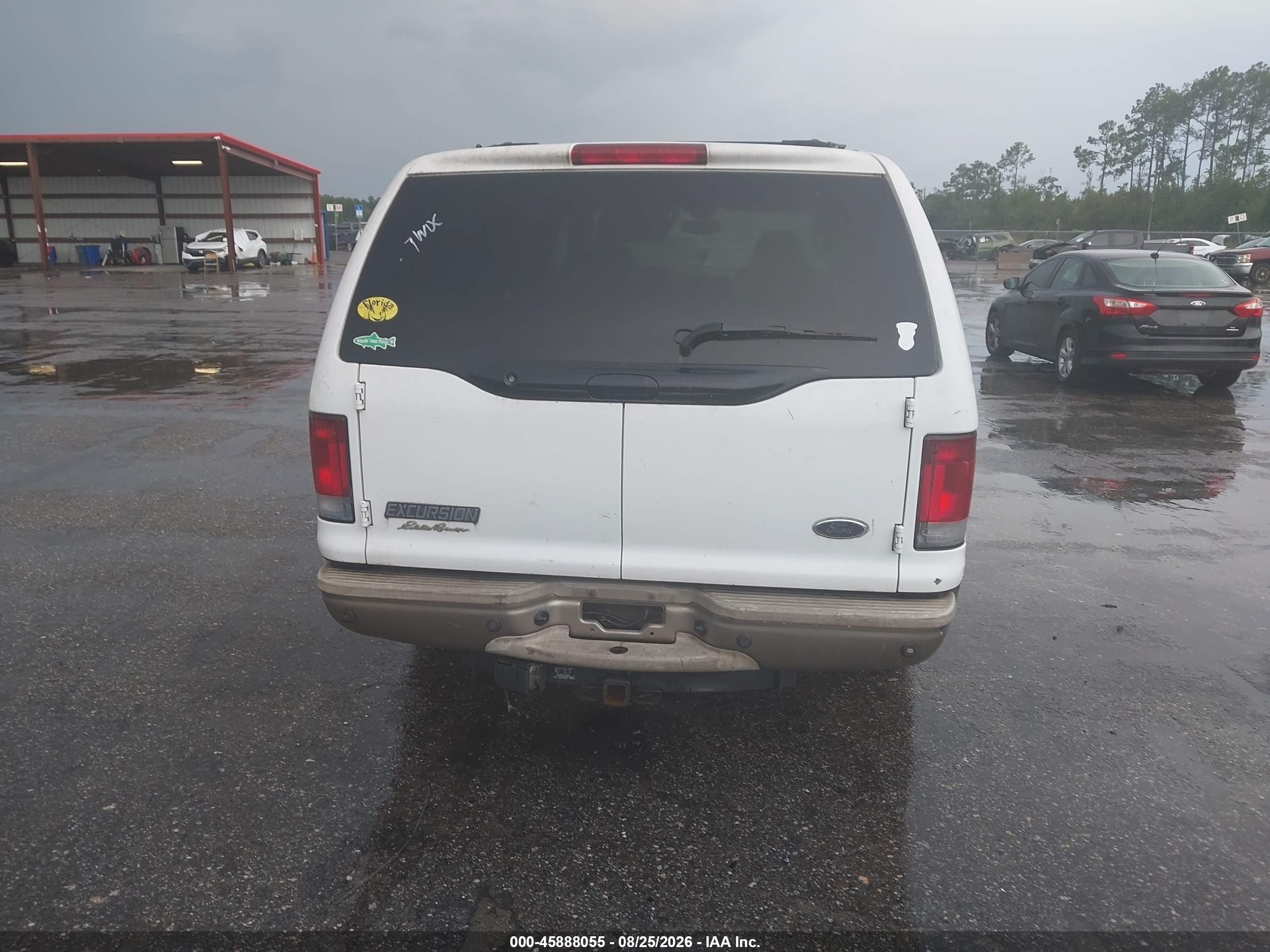 2005 Ford Excursion Eddie Bauer White vin: 1FMNU44L45EB61625