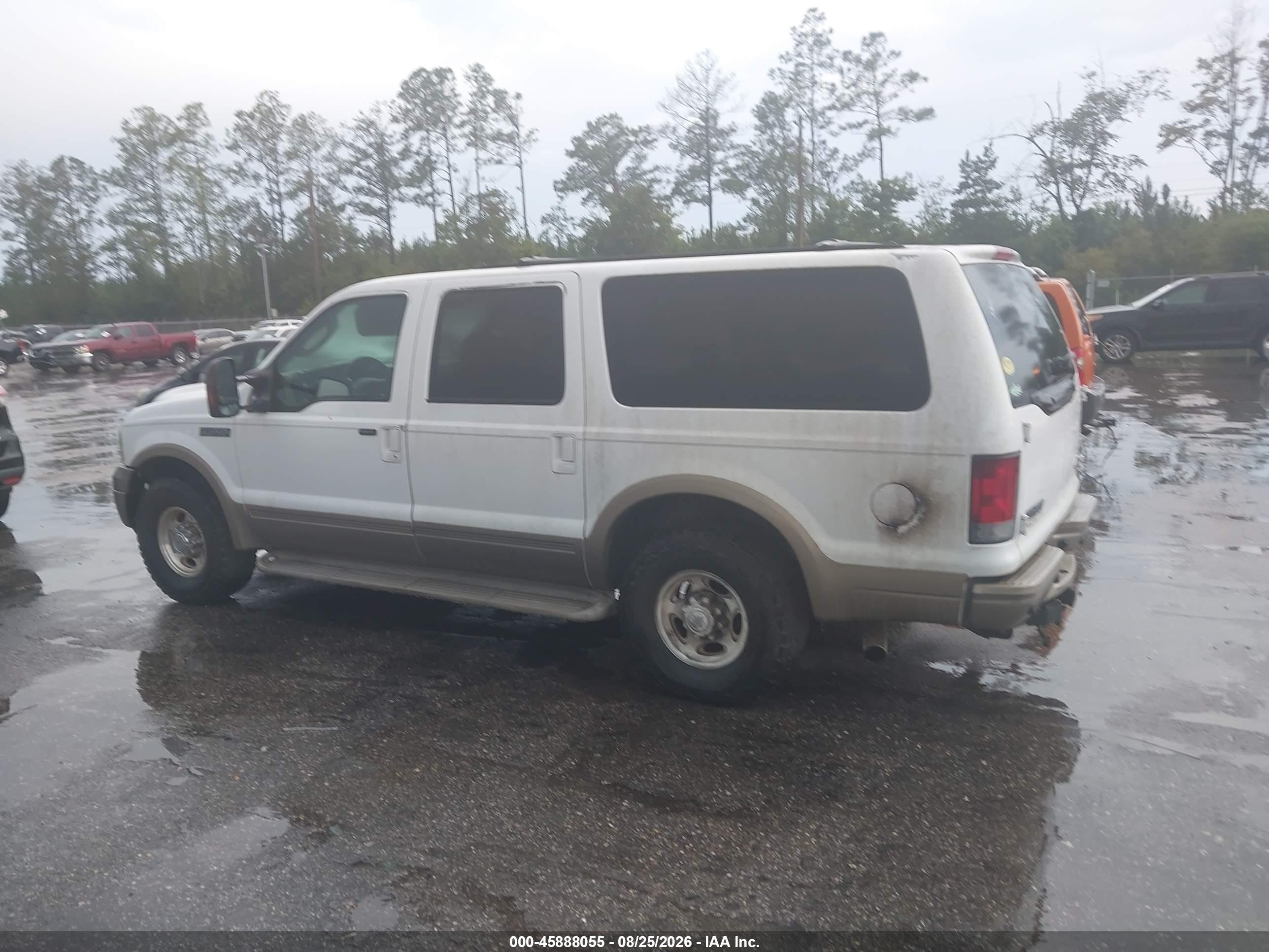 2005 Ford Excursion Eddie Bauer White vin: 1FMNU44L45EB61625