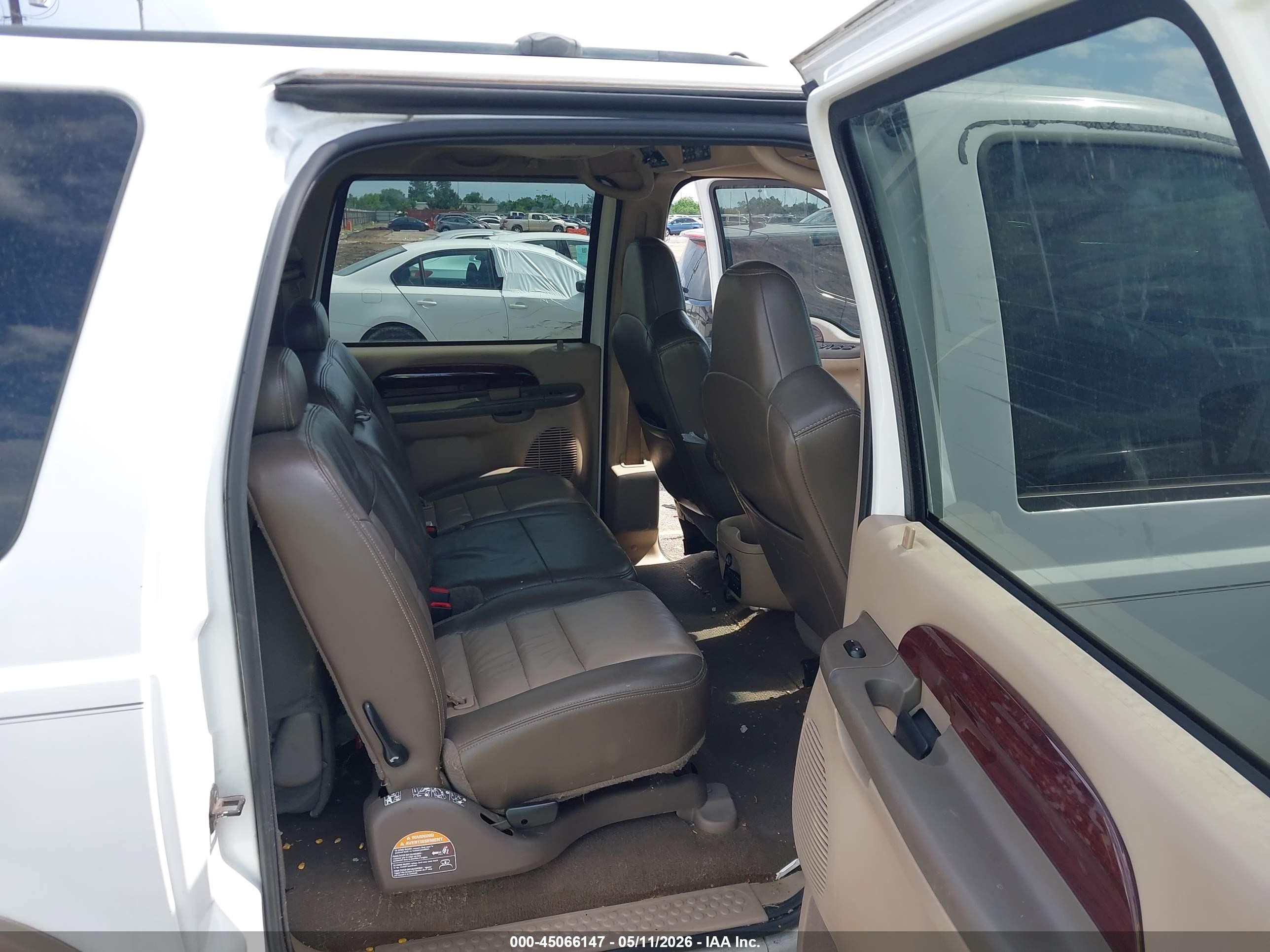2004 Ford Excursion Eddie Bauer White vin: 1FMNU44L74EB02020