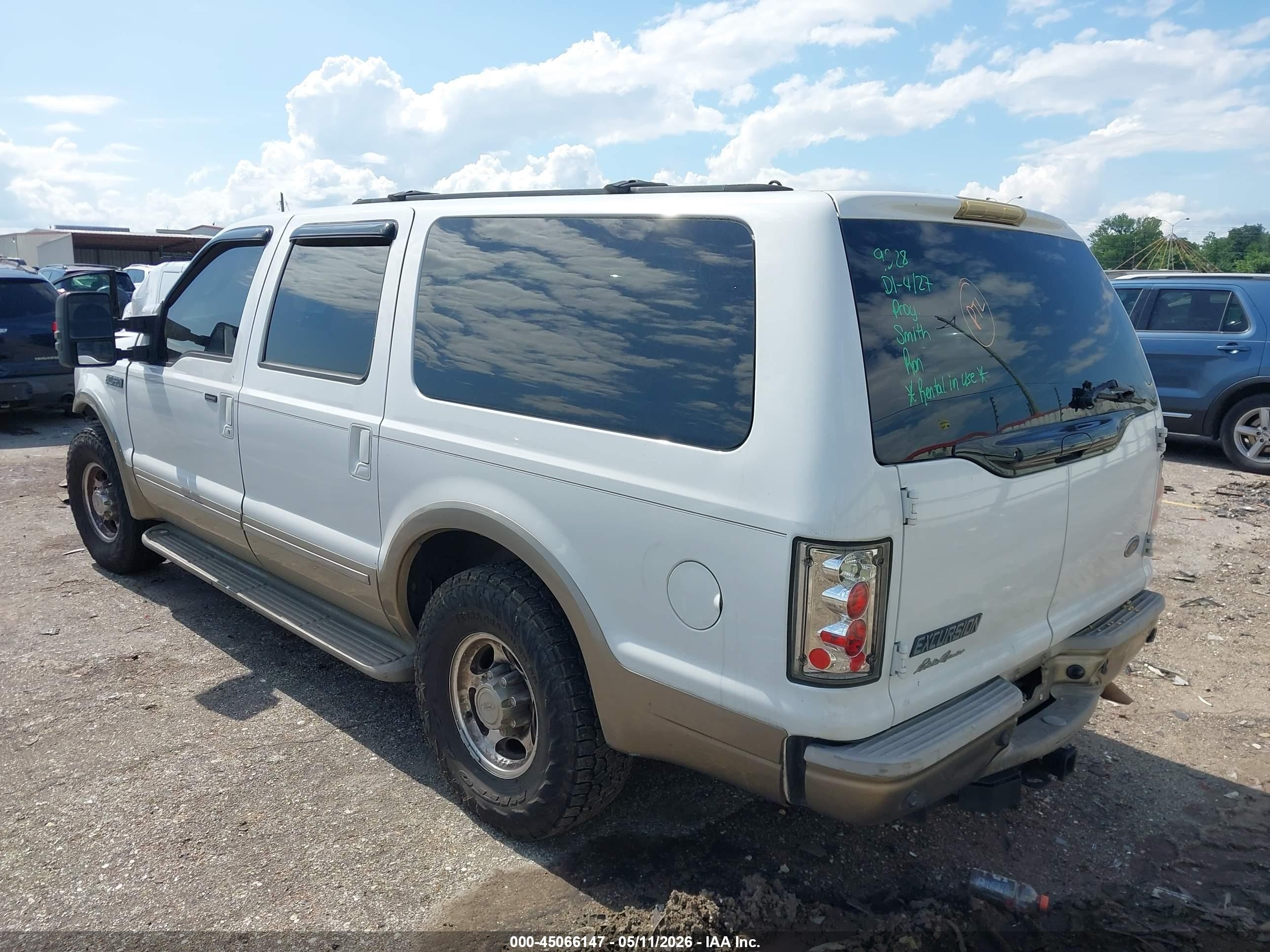 2004 Ford Excursion Eddie Bauer White vin: 1FMNU44L74EB02020