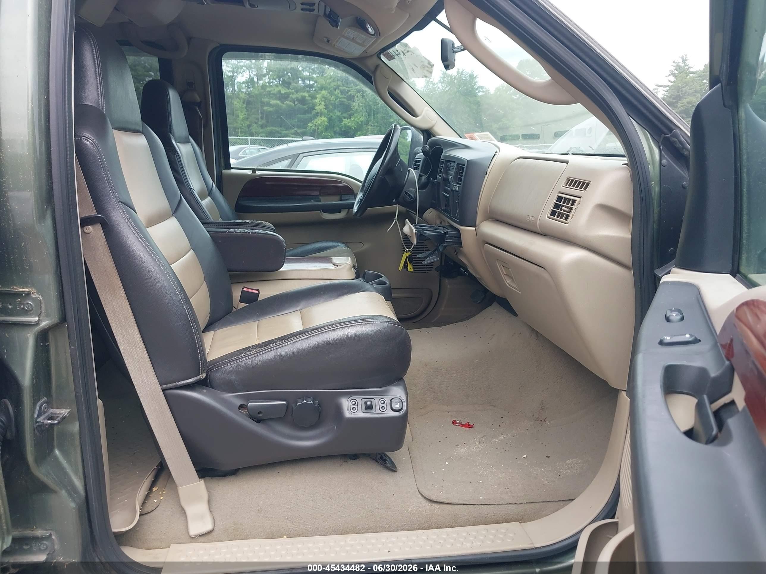 2005 Ford Excursion Eddie Bauer Green vin: 1FMNU44P65ED41112