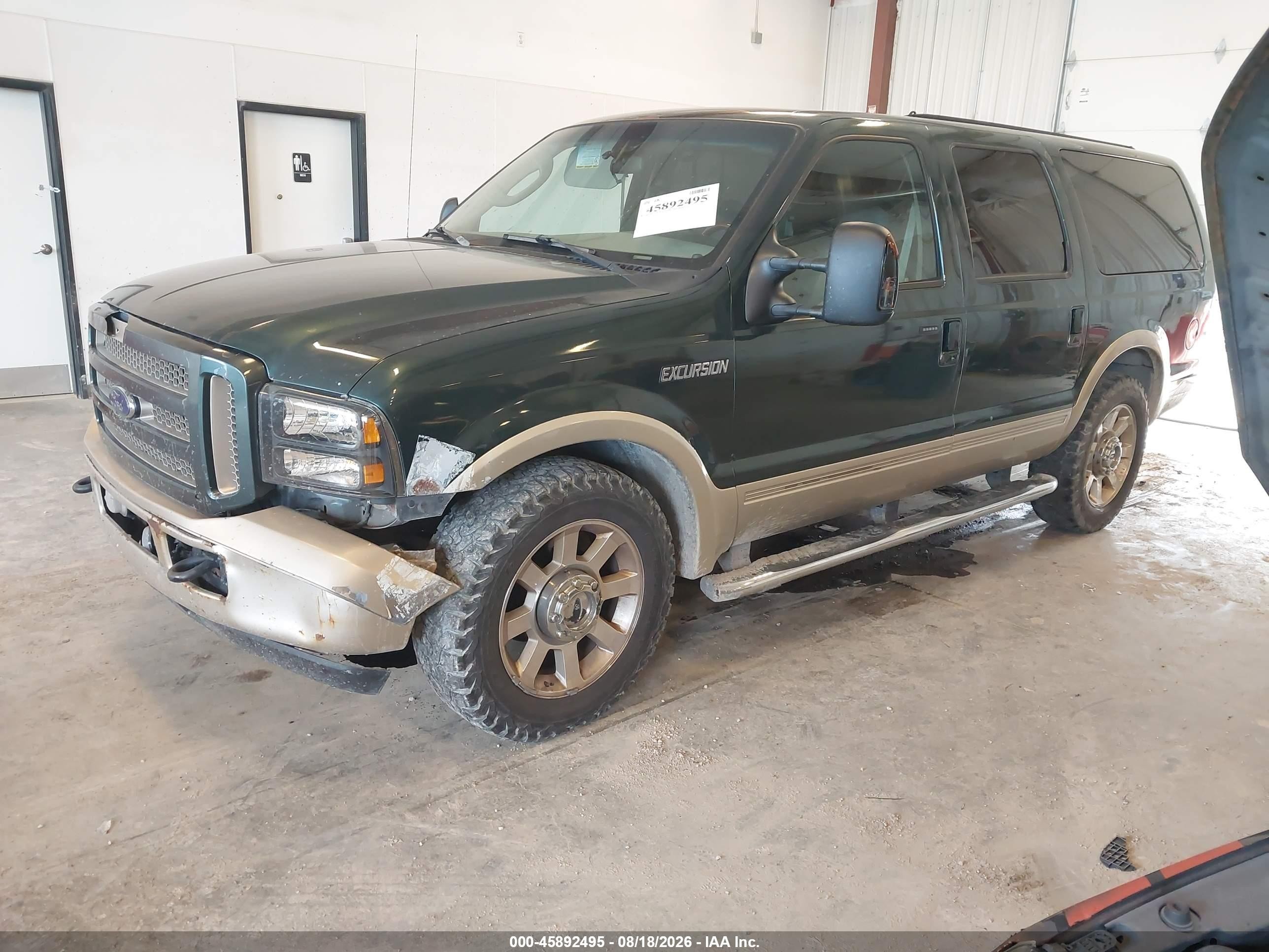 2005 Ford Excursion Eddie Bauer Зеленый vin: 1FMNU44P95EA92417