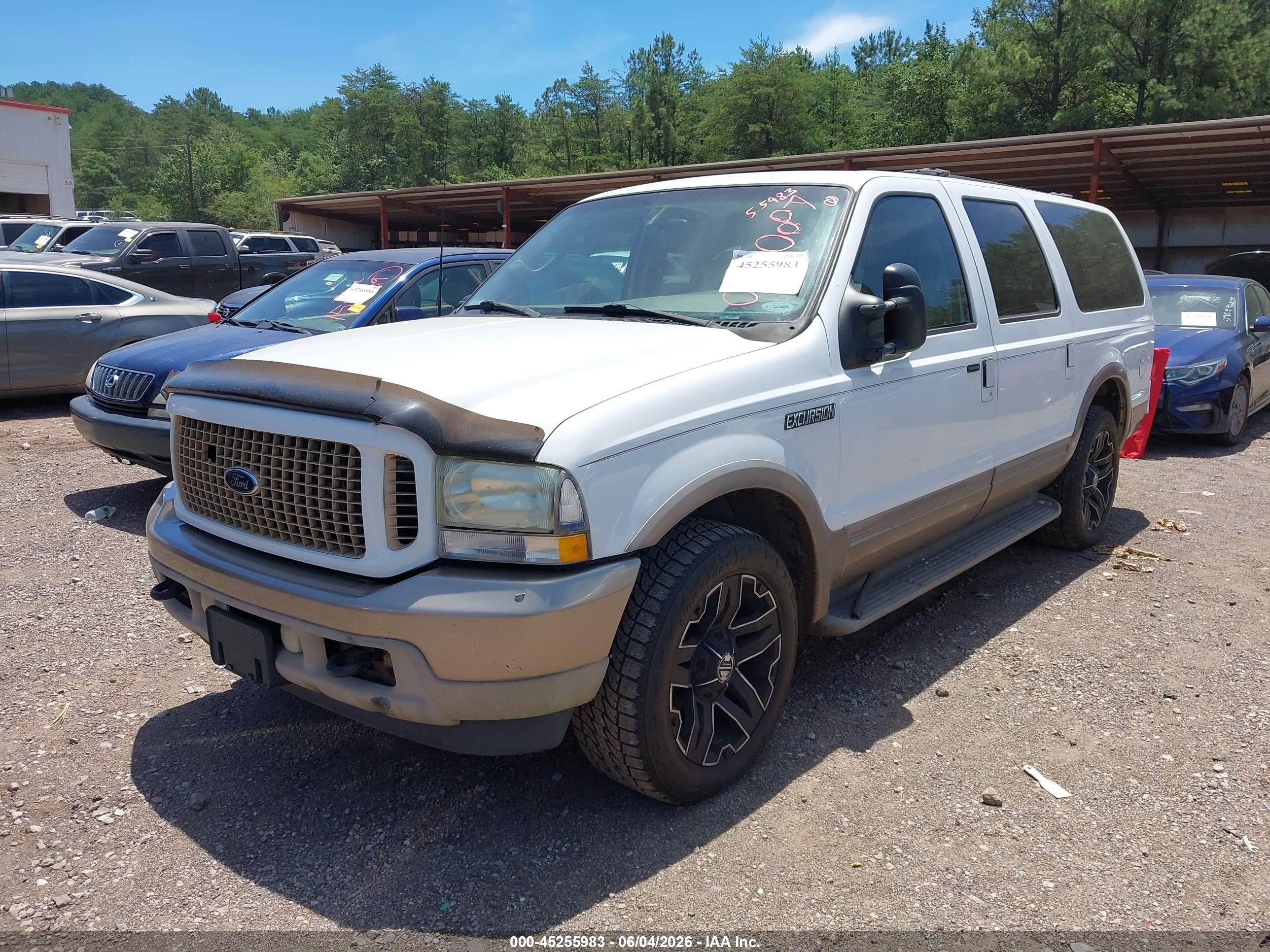 2003 Ford Excursion Eddie Bauer White vin: 1FMNU44SX3EA80200