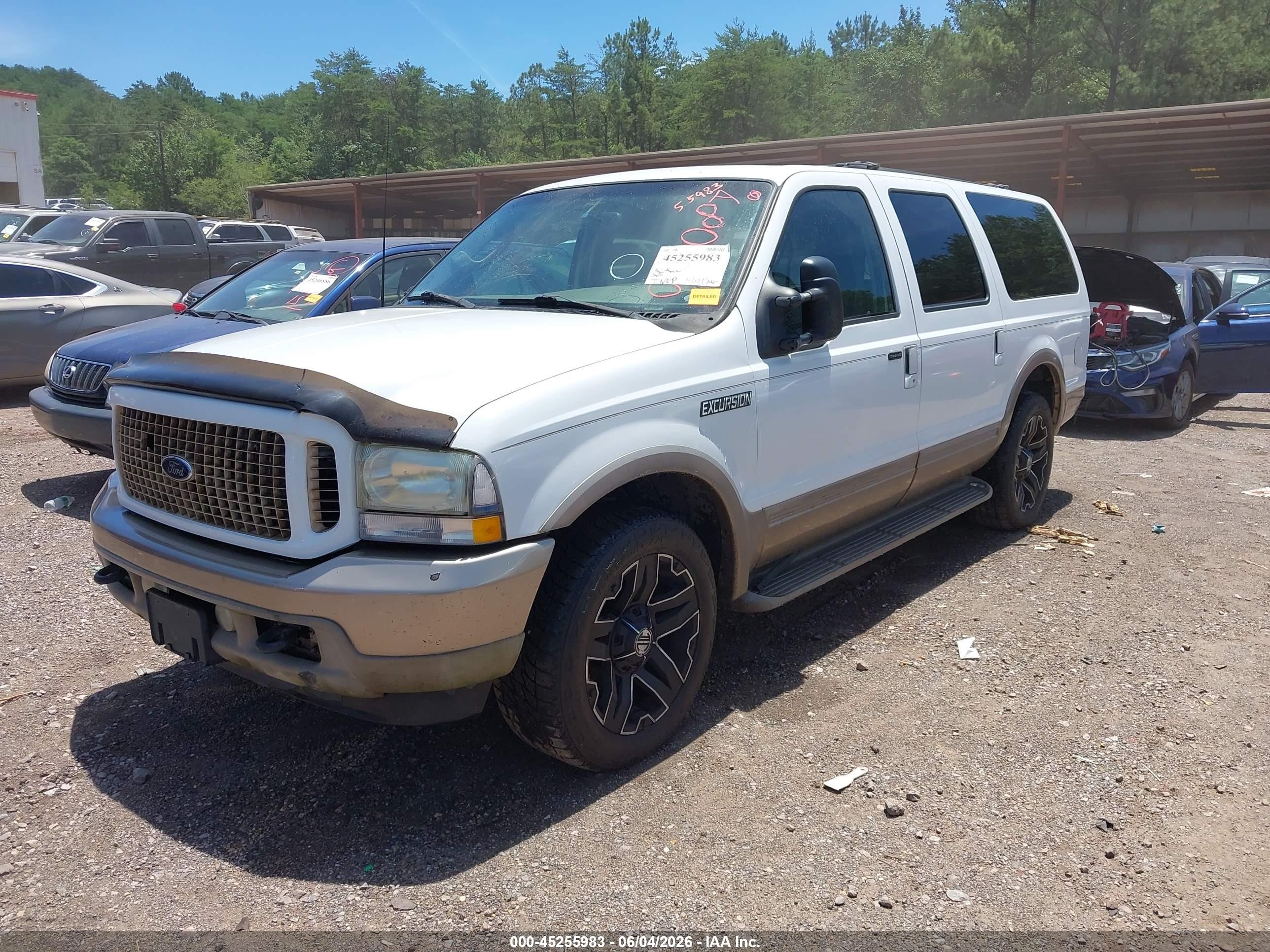 2003 Ford Excursion Eddie Bauer White vin: 1FMNU44SX3EA80200