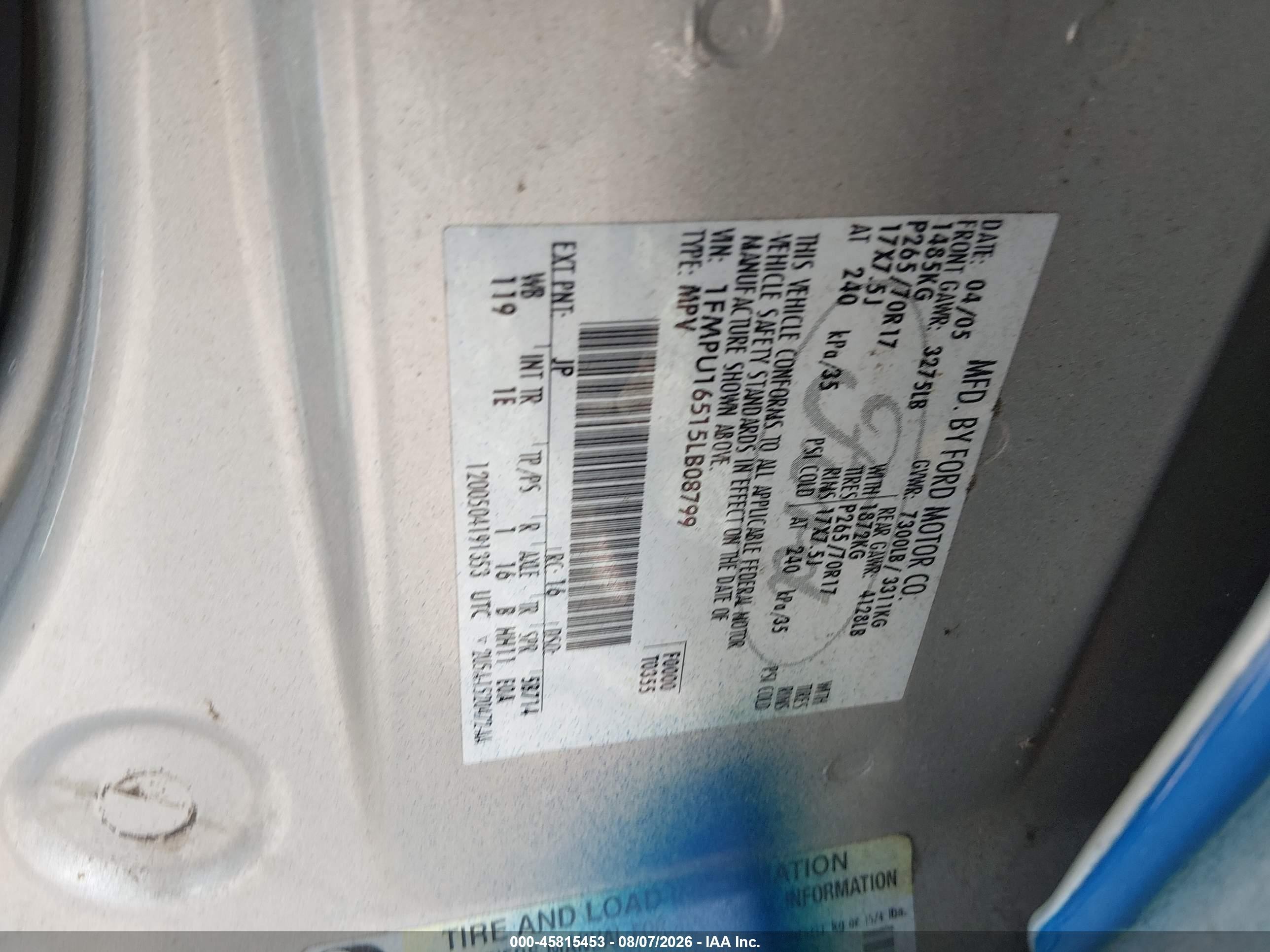 2005 Ford Expedition Nbx/xlt Silver vin: 1FMPU16515LB08799