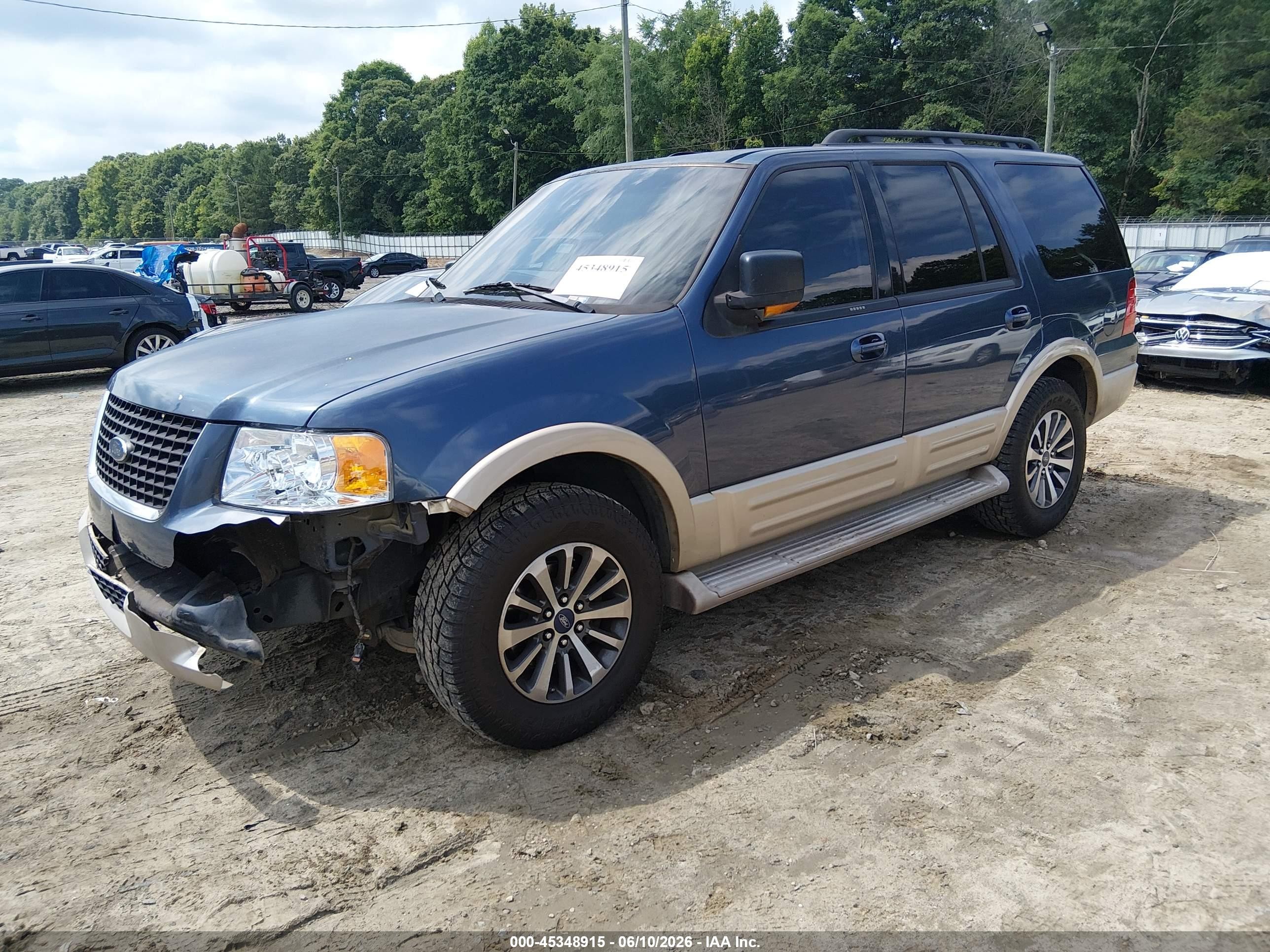 2006 Ford Expedition Eddie Bauer/king Ranch Blue vin: 1FMPU17516LA30590