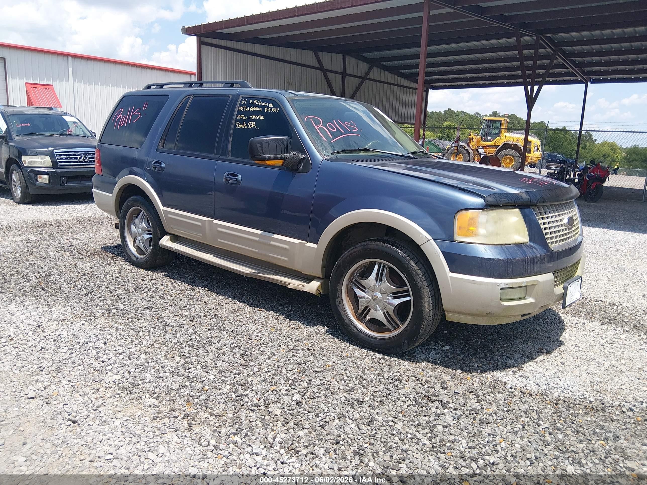 2005 Ford Expedition Eddie Bauer/king Ranch Blue vin: 1FMPU175X5LA83397