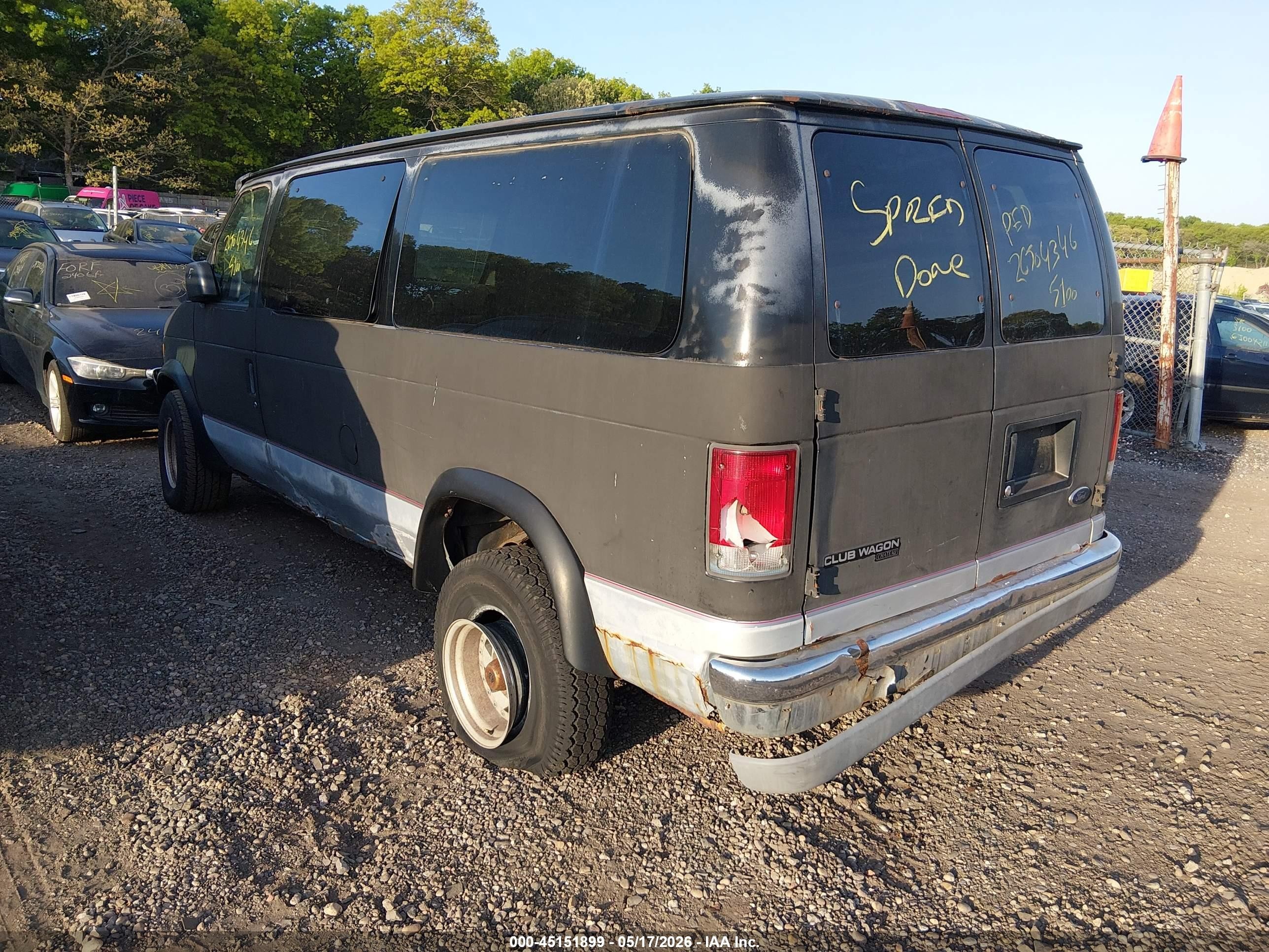 1998 Ford Club Wagon Xl/xlt Black vin: 1FMRE1165WHC14764