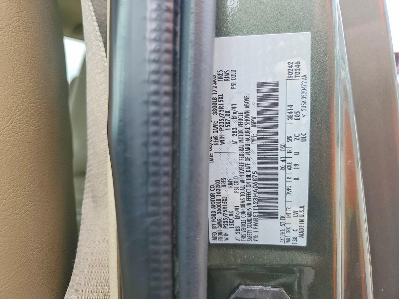 2003 Ford Econoline E150 Wagon Green vin: 1FMRE11L23HA06875
