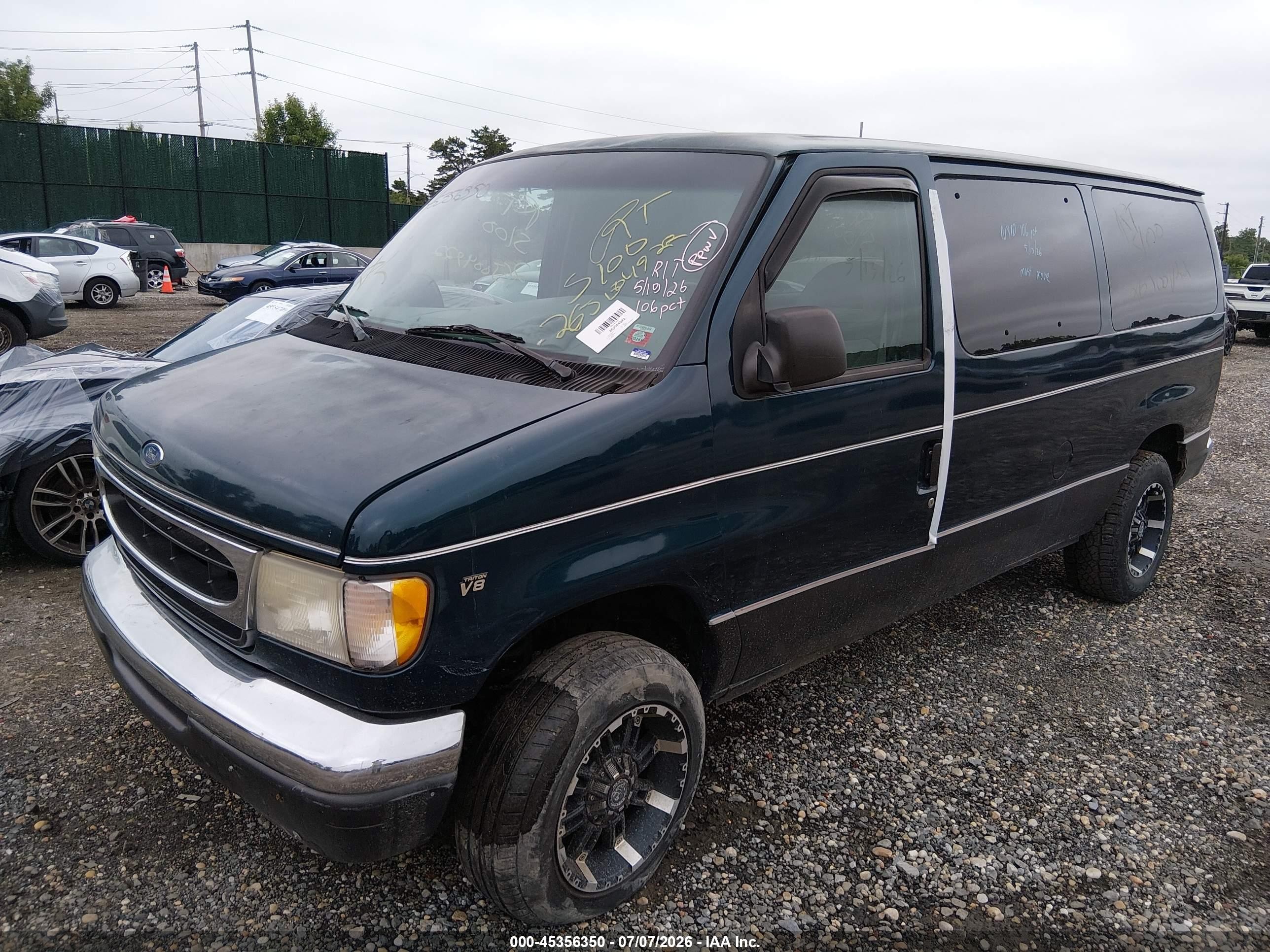 1998 Ford Club Wagon Xl/xlt Green vin: 1FMRE11L4WHA59808