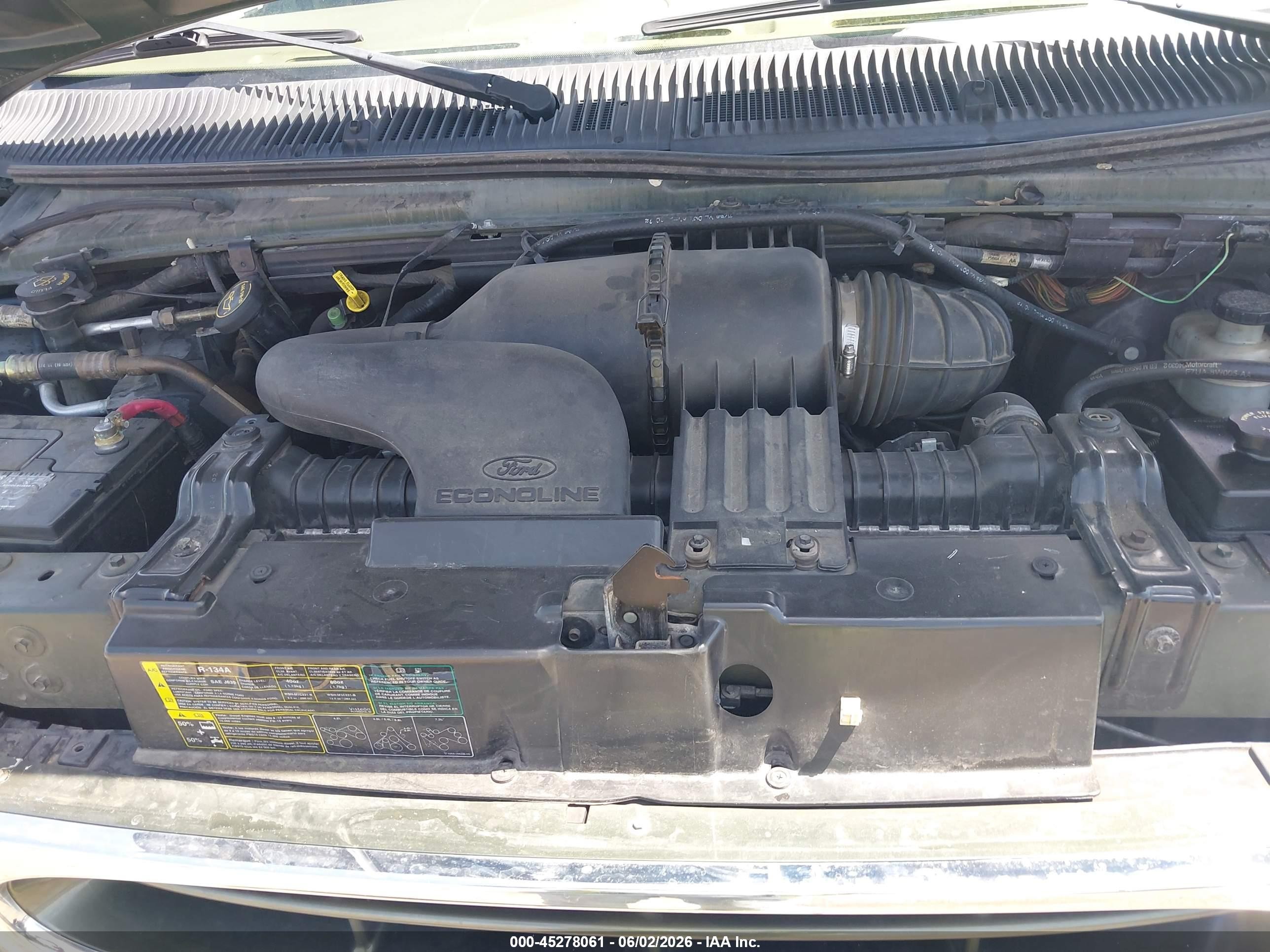 2002 Ford E-150 Xl/xlt Green vin: 1FMRE11L62HB34843