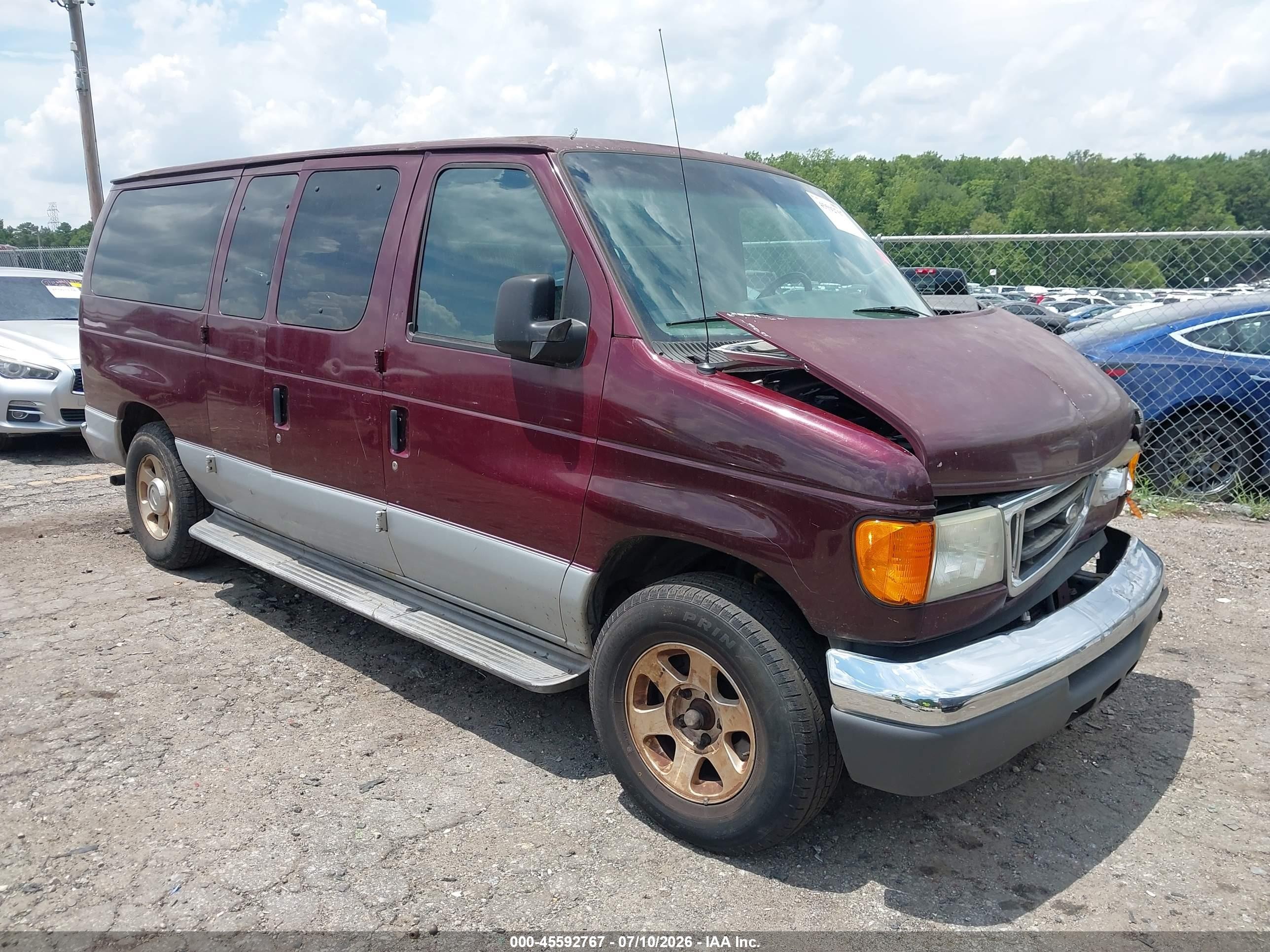 2006 Ford E-150 Xl/xlt Темно-бордовый vin: 1FMRE11L66HA68543