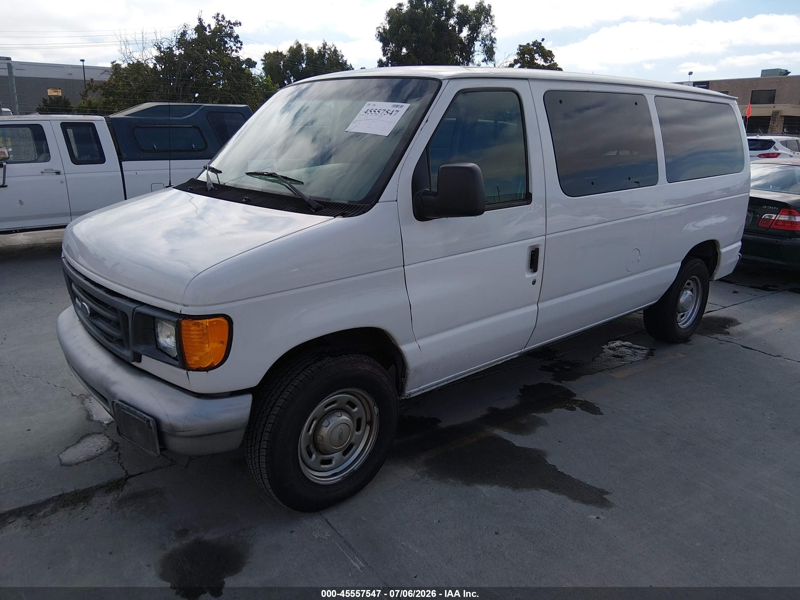 2006 Ford E-150 Xl/xlt White vin: 1FMRE11W16DA25696