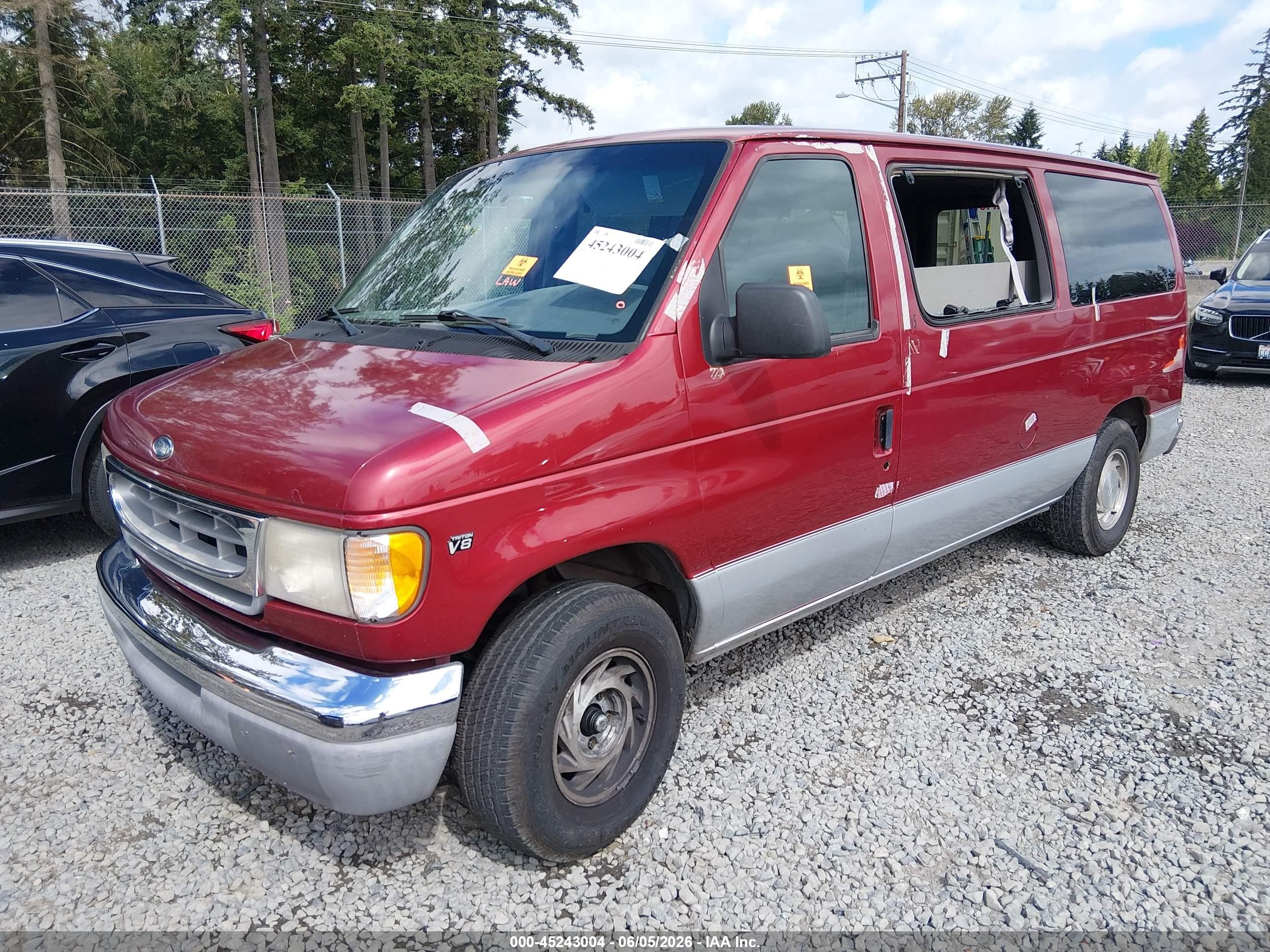 2000 Ford E-150 Xl/xlt Red vin: 1FMRE11W5YHB10147