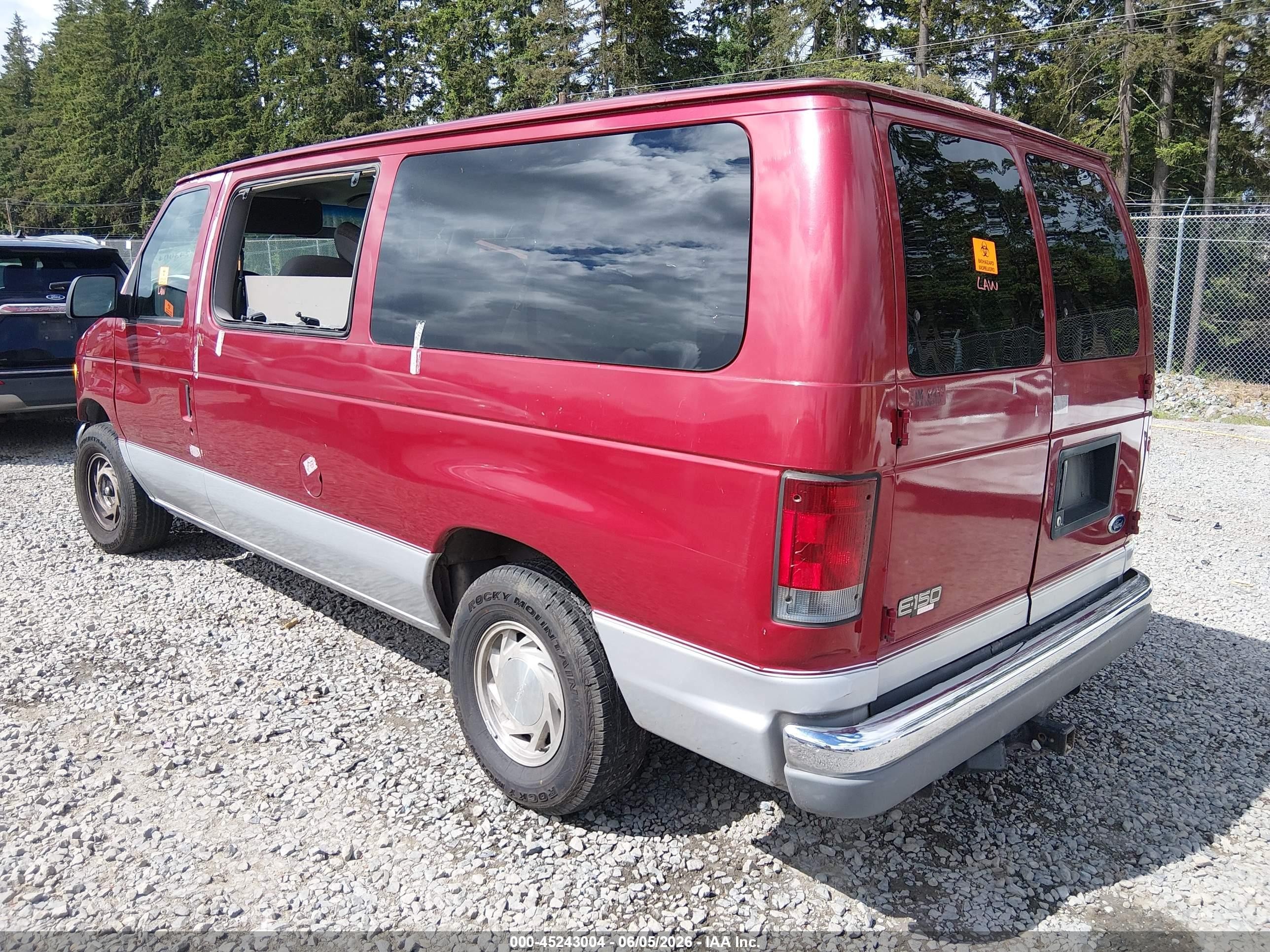 2000 Ford E-150 Xl/xlt Red vin: 1FMRE11W5YHB10147