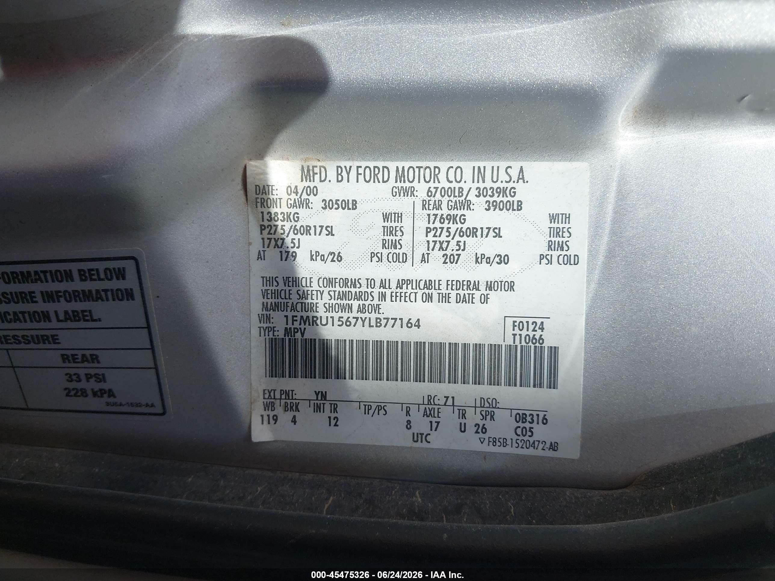 2000 Ford Expedition Xlt Gray vin: 1FMRU1567YLB77164