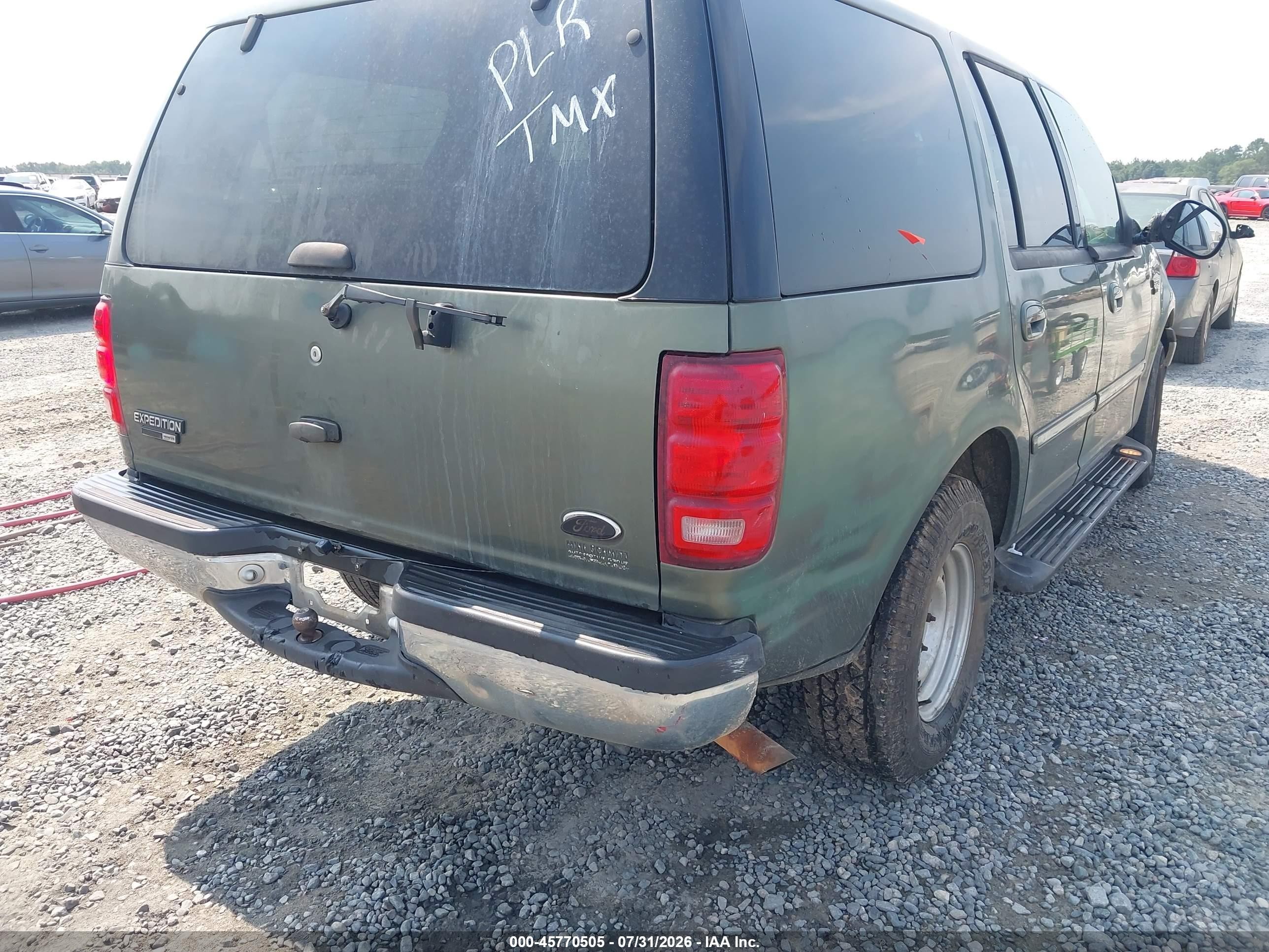 2001 Ford Expedition Xlt Green vin: 1FMRU15L81LA21792