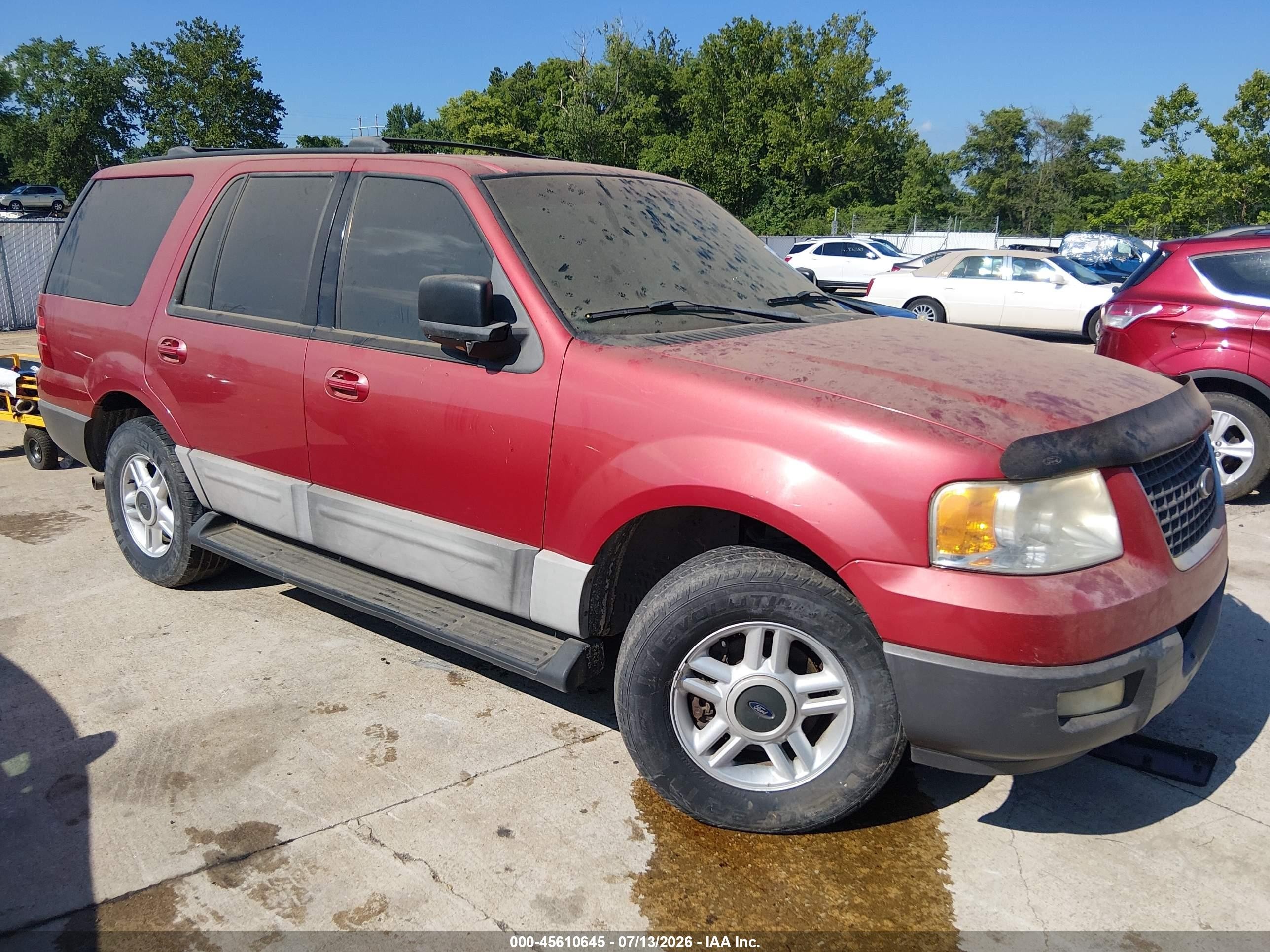 2003 Ford Expedition Xlt Red vin: 1FMRU15W63LB25632
