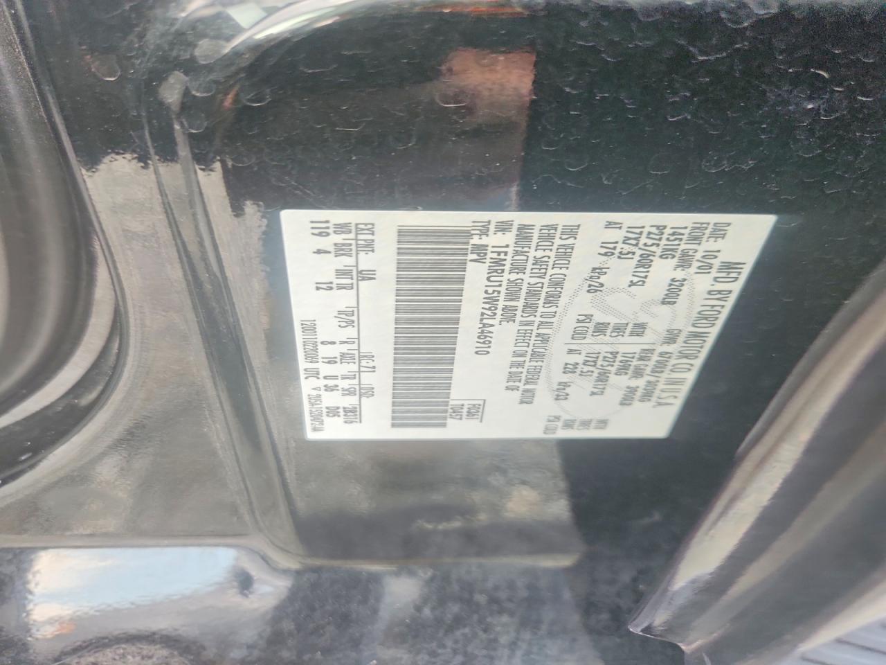 2002 Ford Expedition Xlt Black vin: 1FMRU15W92LA46910