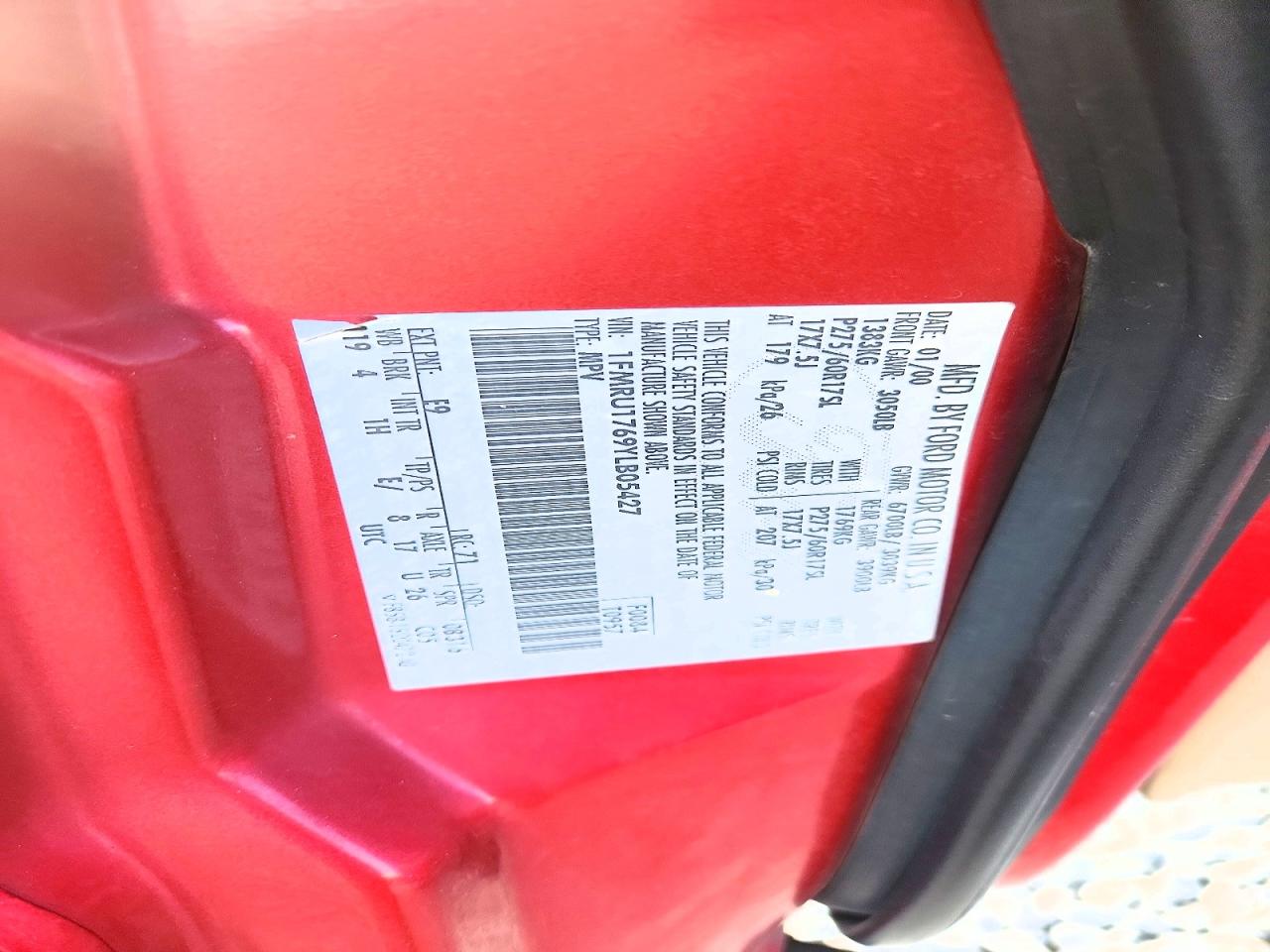 2000 Ford Expedition Eddie Bauer Red vin: 1FMRU1769YLB05427
