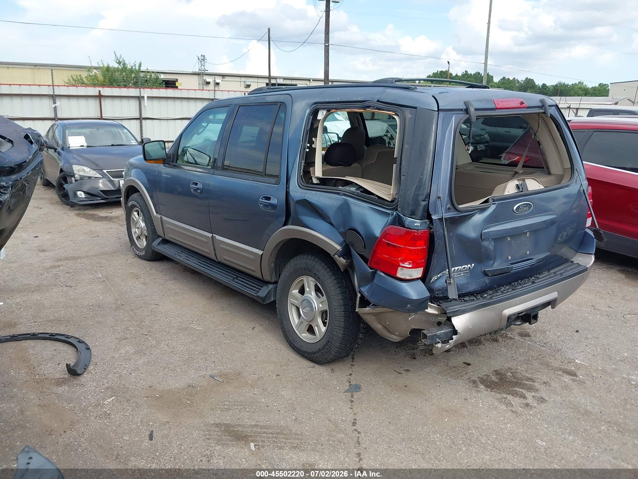 2003 Ford Expedition Eddie Bauer Blue vin: 1FMRU17L63LA00505