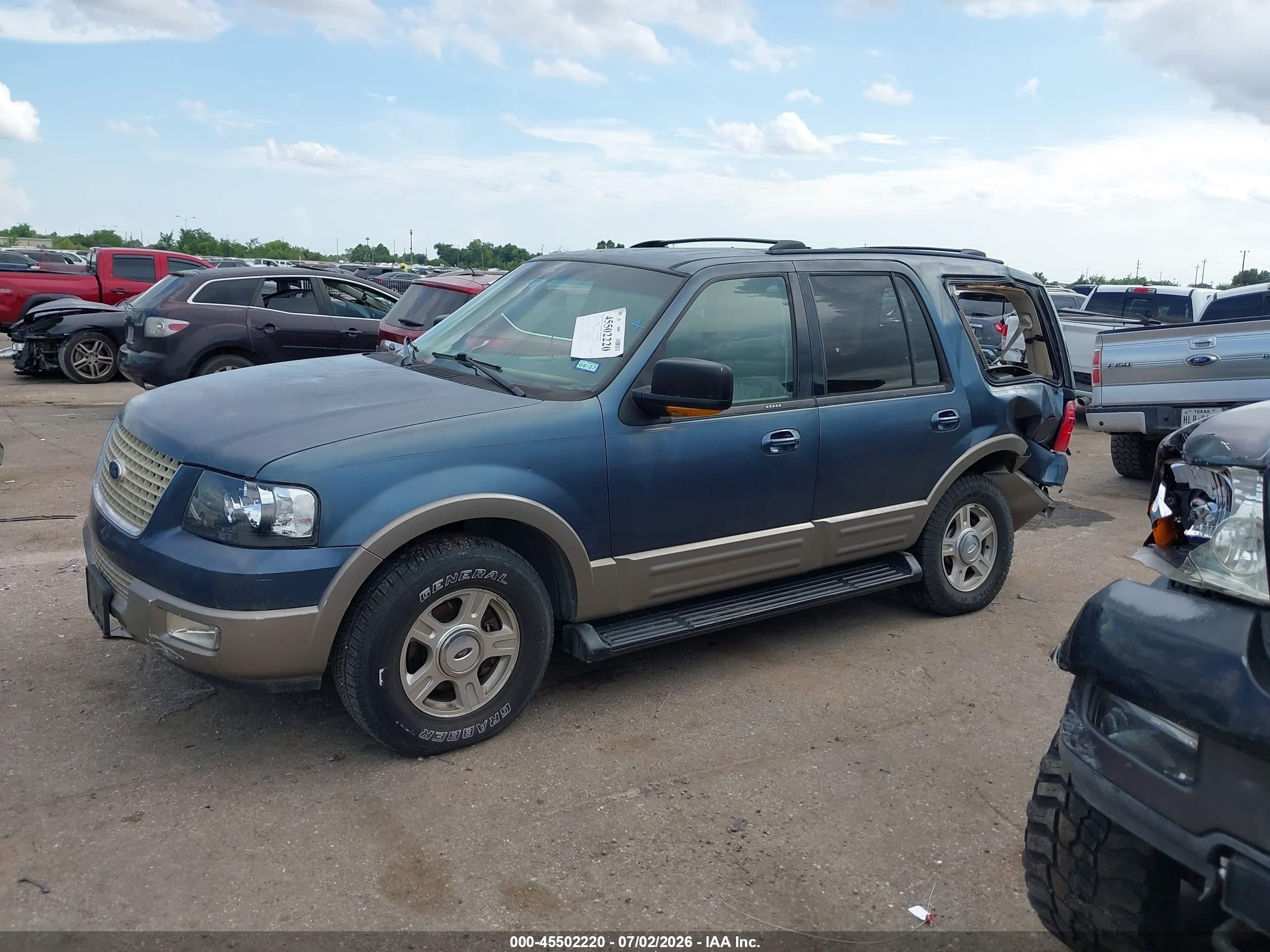 2003 Ford Expedition Eddie Bauer Blue vin: 1FMRU17L63LA00505