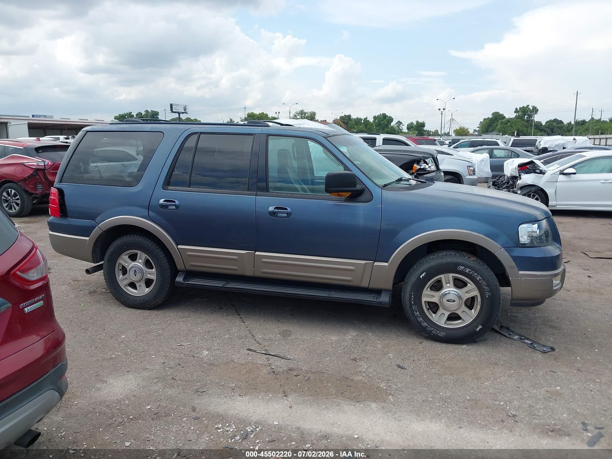 2003 Ford Expedition Eddie Bauer Blue vin: 1FMRU17L63LA00505