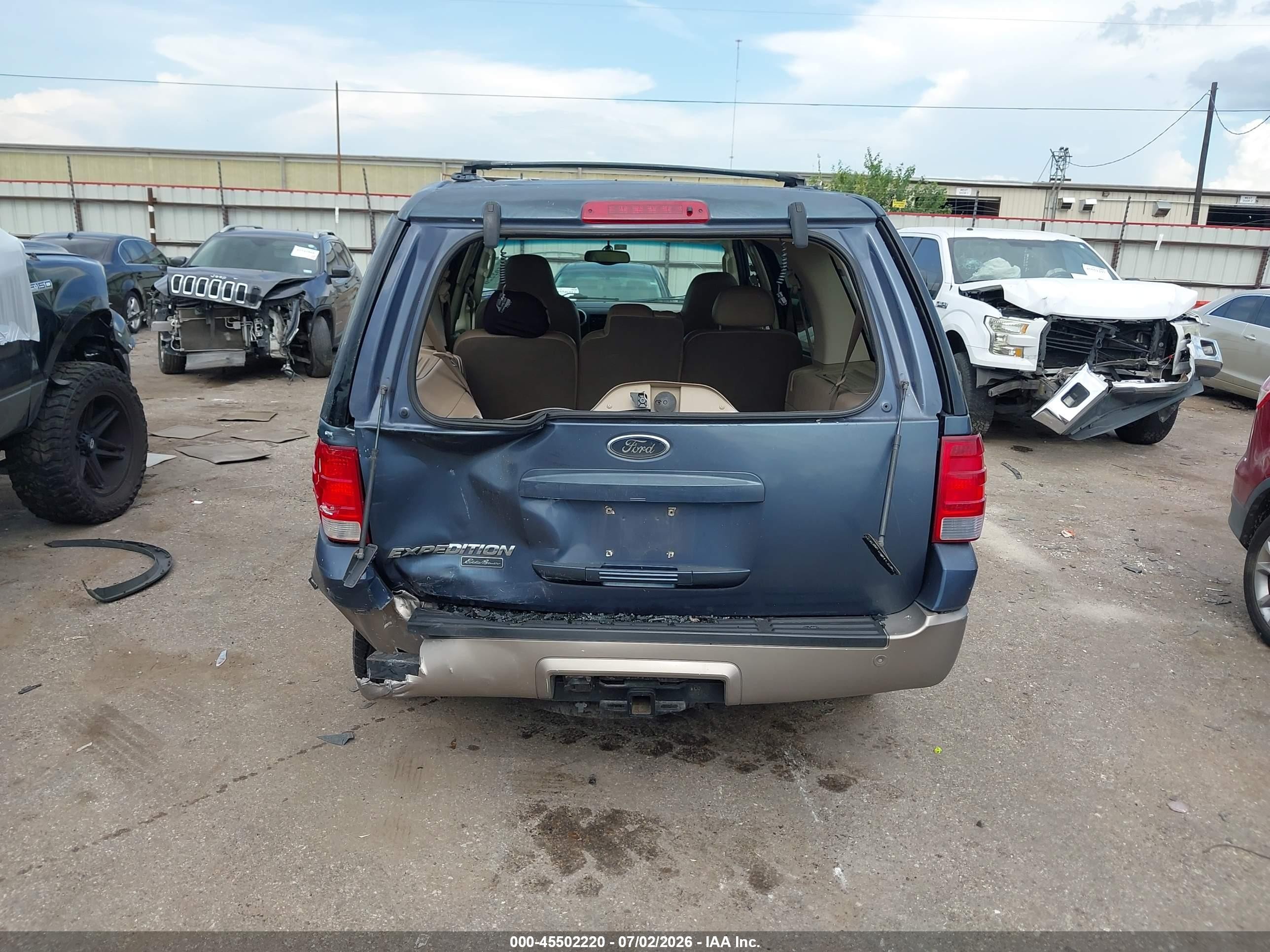 2003 Ford Expedition Eddie Bauer Blue vin: 1FMRU17L63LA00505