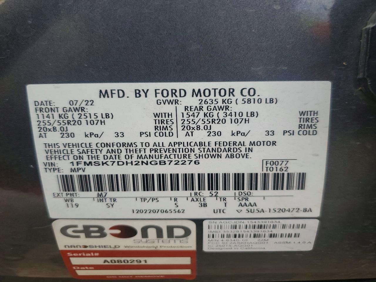 2022 Ford Explorer Xlt Charcoal vin: 1FMSK7DH2NGB72276