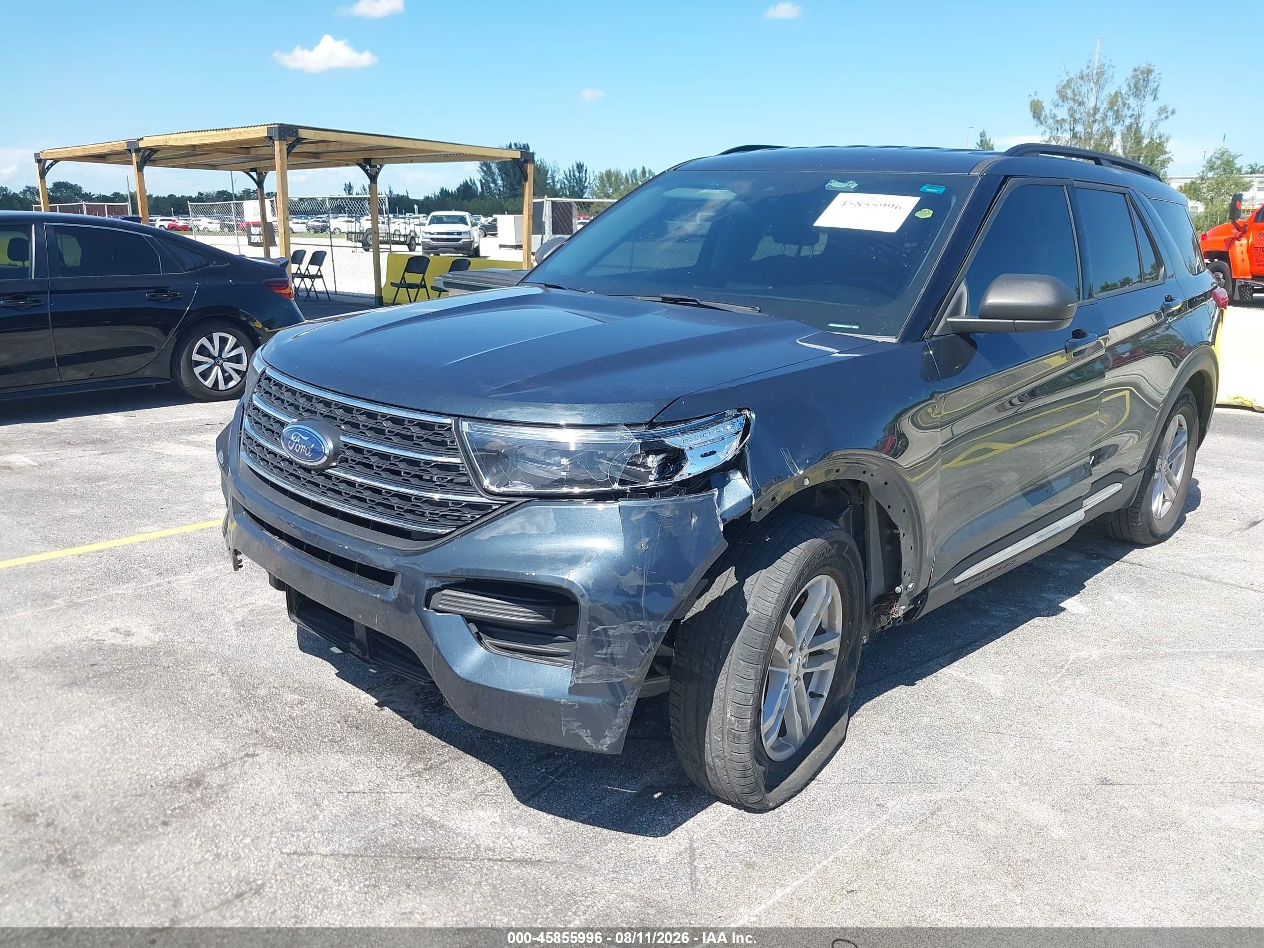 2023 Ford Explorer Xlt Gray vin: 1FMSK7DH3PGA98417