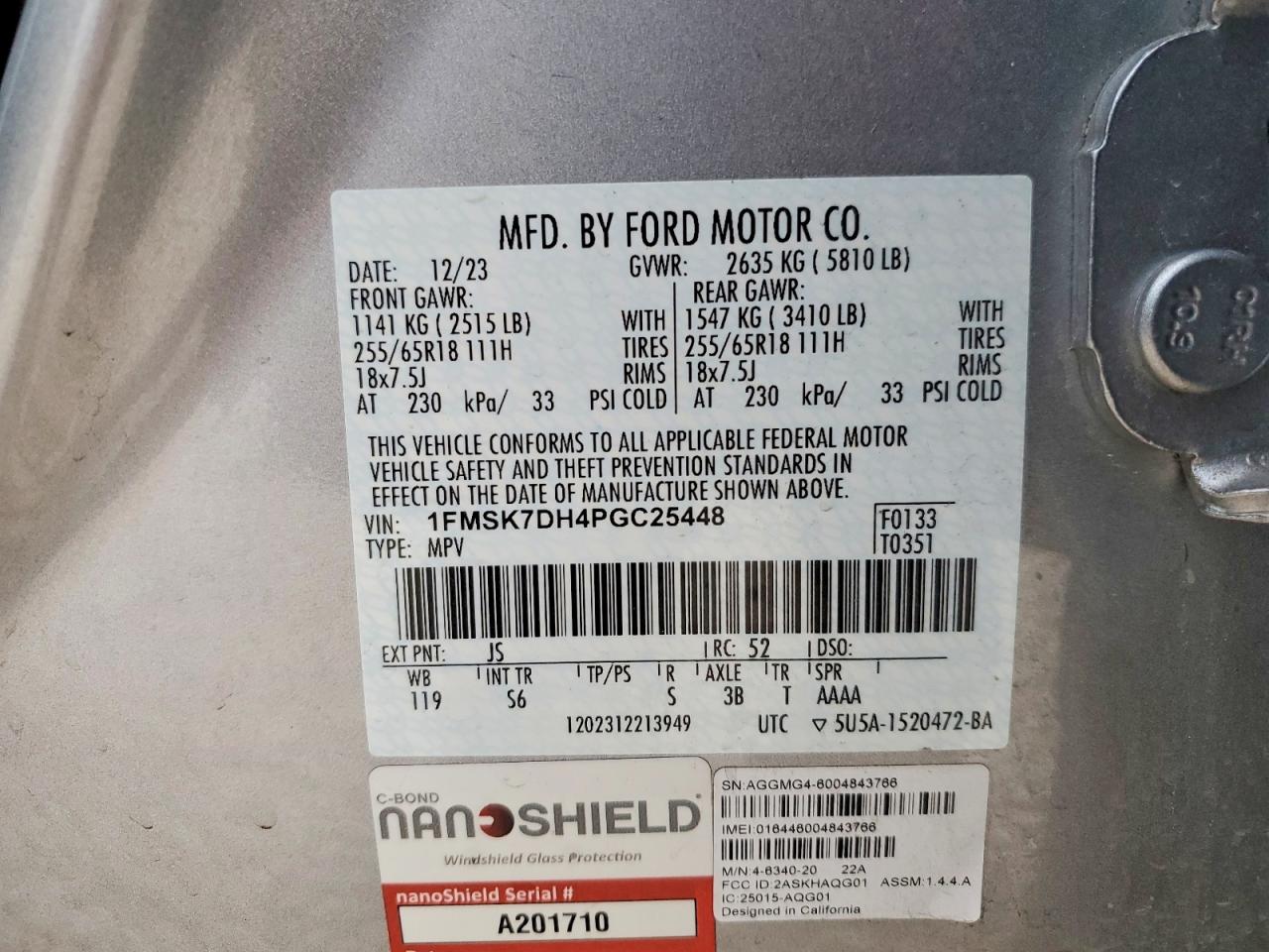 2023 Ford Explorer X Silver vin: 1FMSK7DH4PGC25448