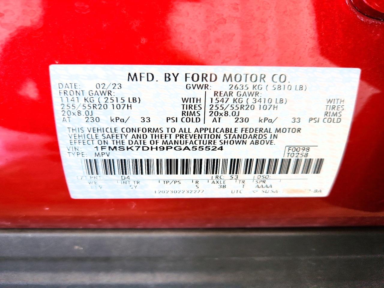 2023 Ford Explorer Xlt Красный vin: 1FMSK7DH9PGA55524