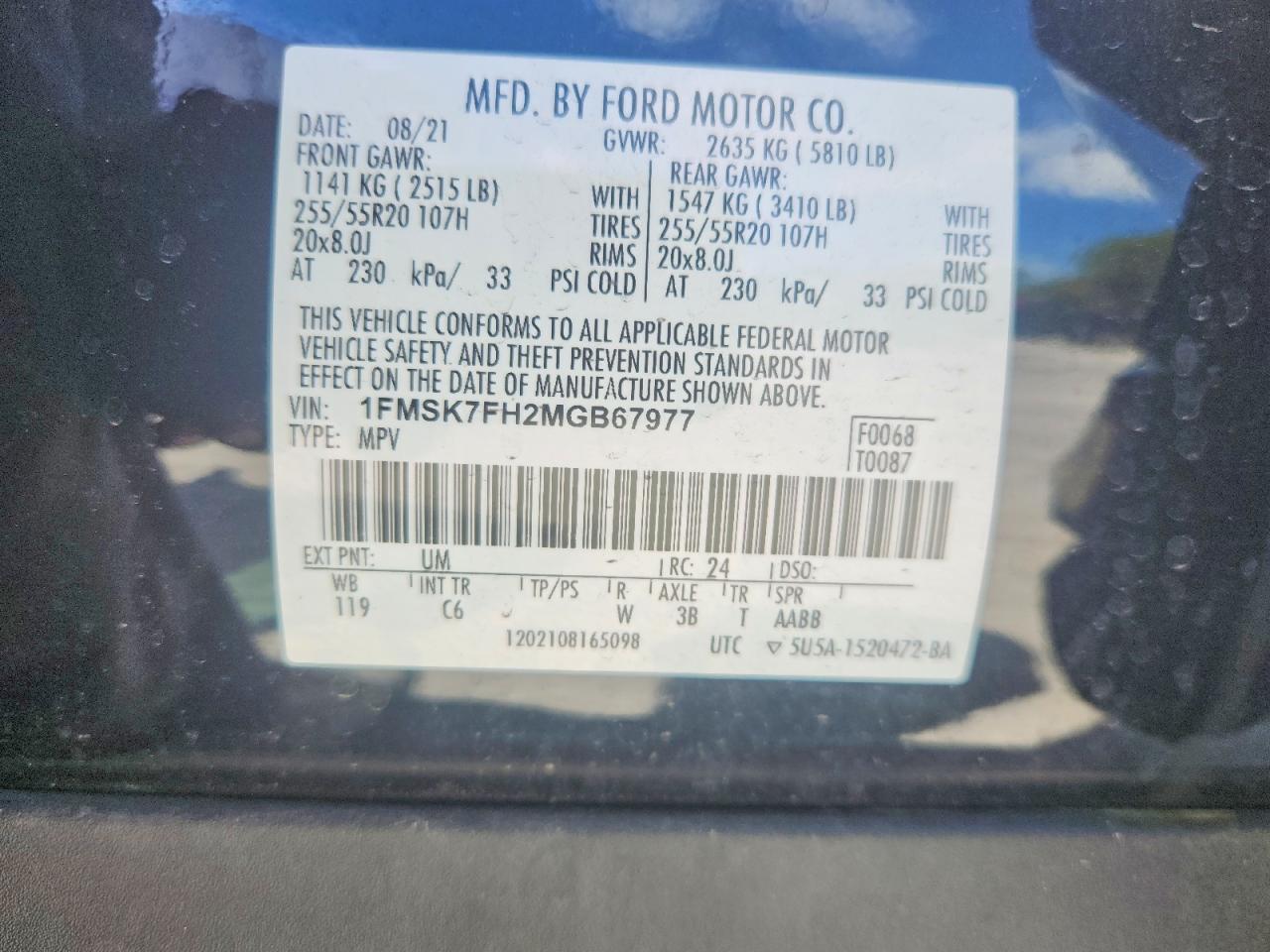 2021 Ford Explorer Limited Black vin: 1FMSK7FH2MGB67977