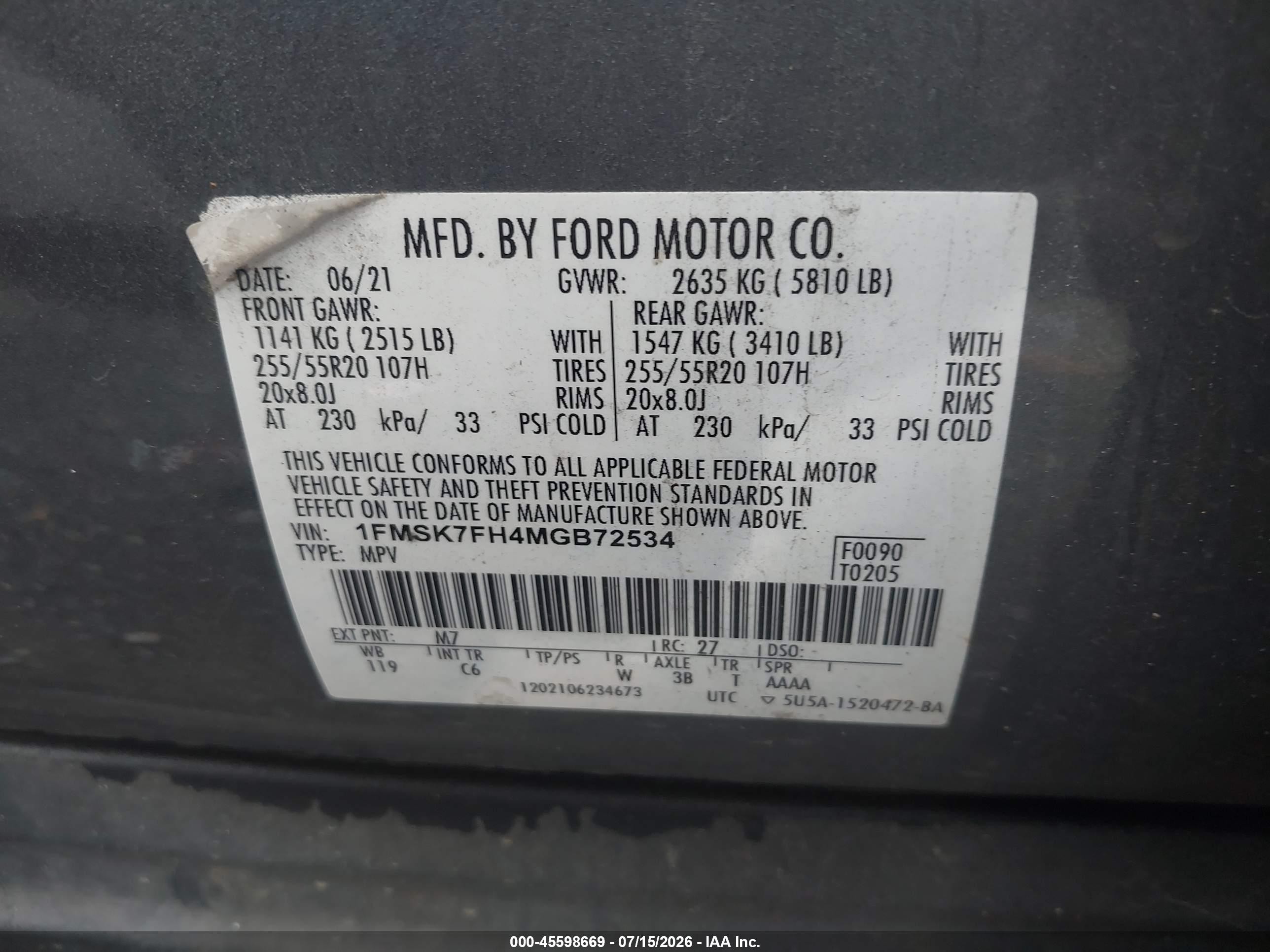 2021 Ford Explorer Limited Gray vin: 1FMSK7FH4MGB72534