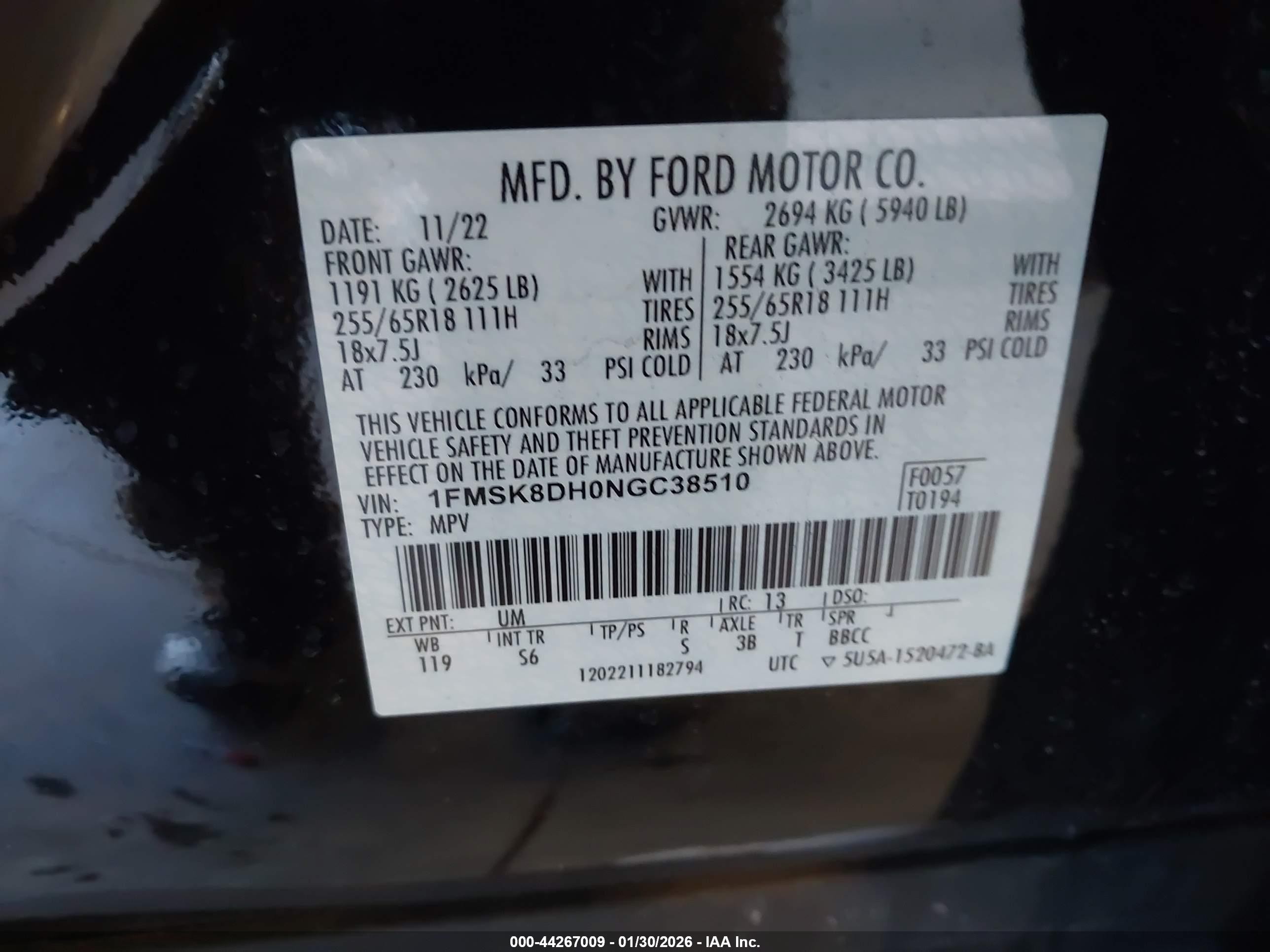 2022 Ford Explorer Xlt Black vin: 1FMSK8DH0NGC38510
