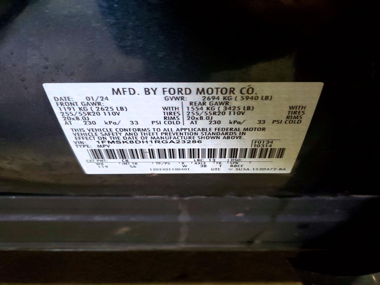 2024 Ford Explorer Xlt Blue vin: 1FMSK8DH1RGA23286