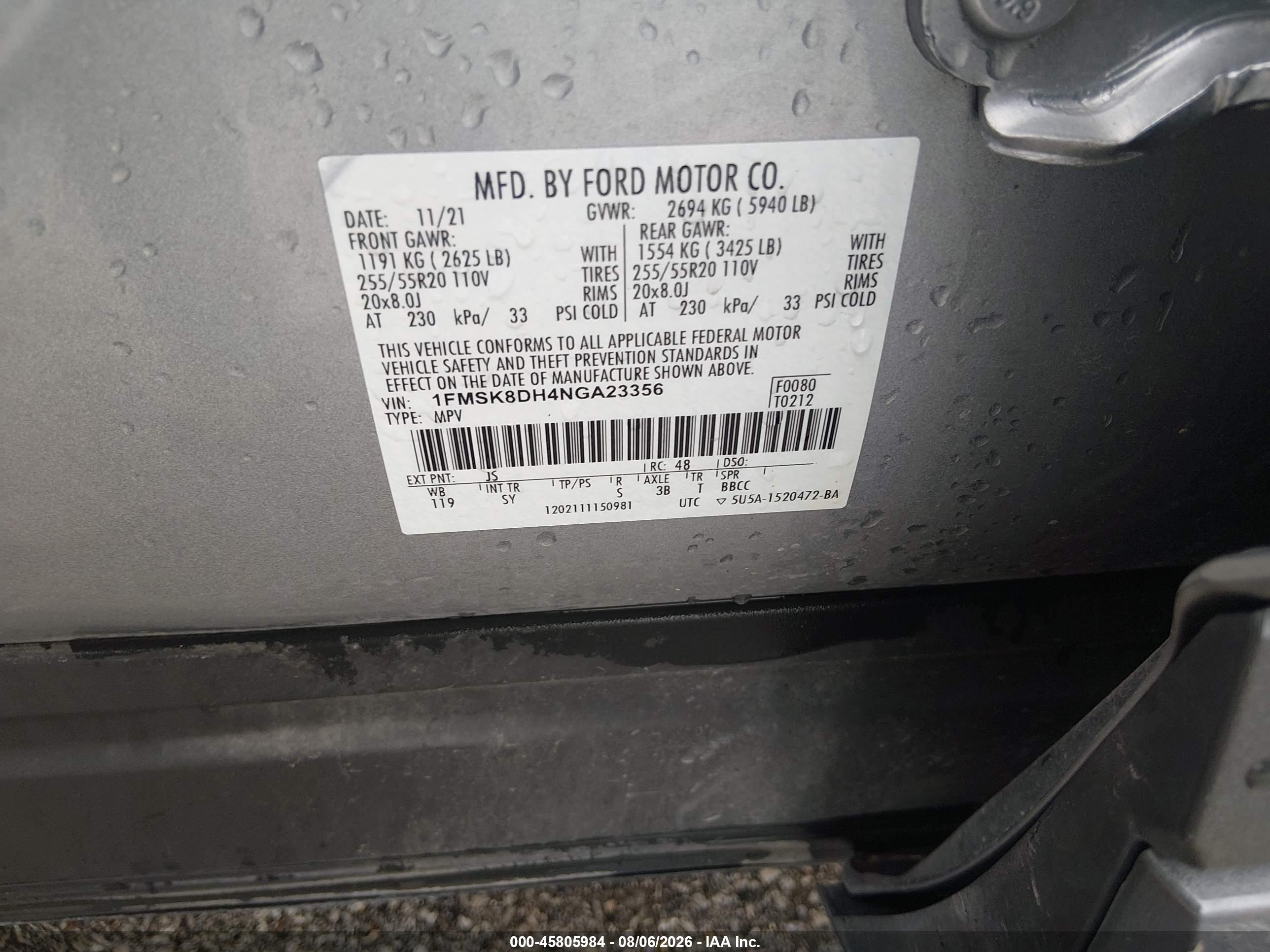 2022 Ford Explorer Xlt Silver vin: 1FMSK8DH4NGA23356